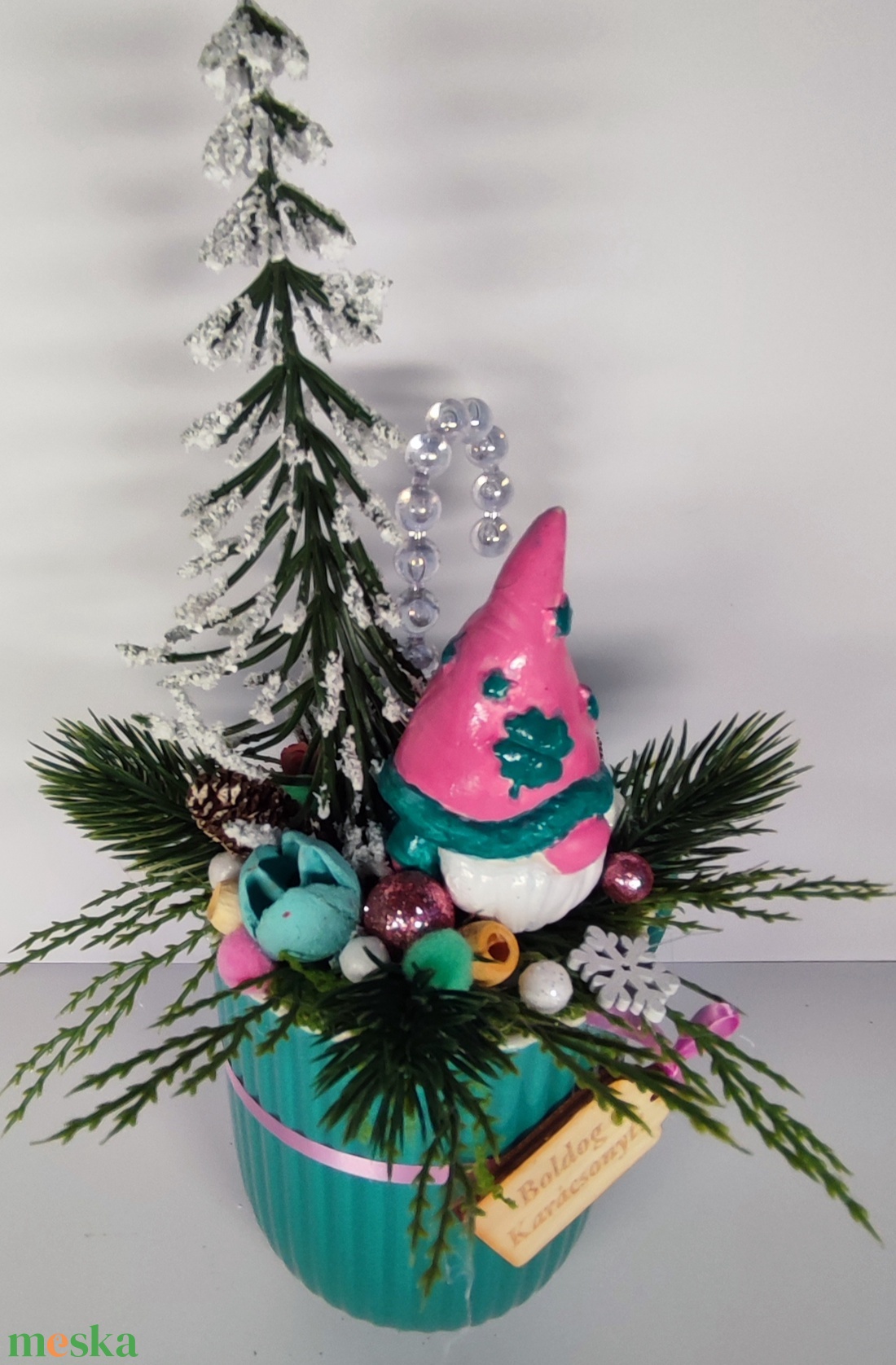 Bögrés karácsonyi manó - otthon & életmód - dekoráció - asztal és polc dekoráció - asztaldísz - Meska.hu