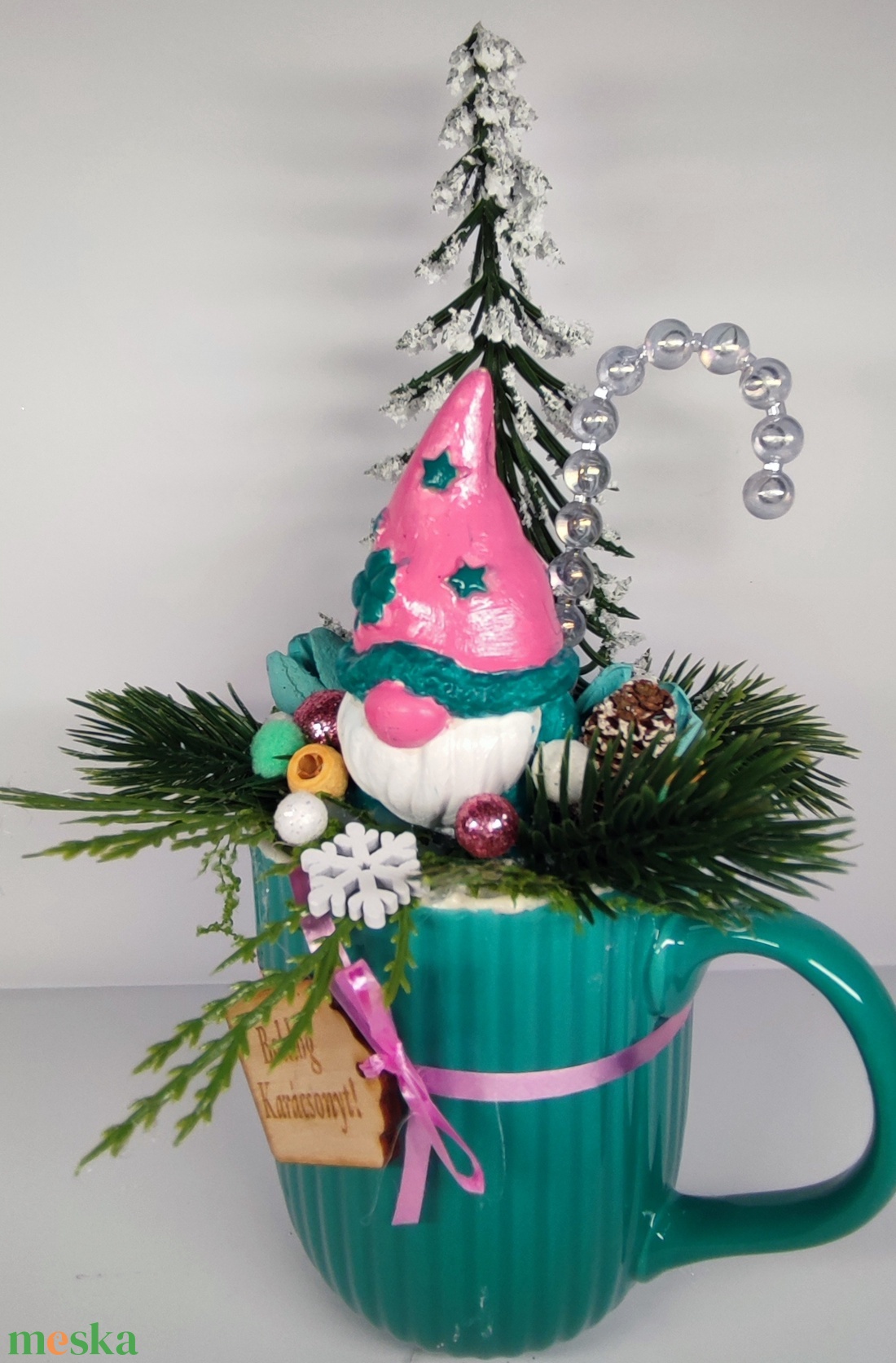 Bögrés karácsonyi manó - otthon & életmód - dekoráció - asztal és polc dekoráció - asztaldísz - Meska.hu