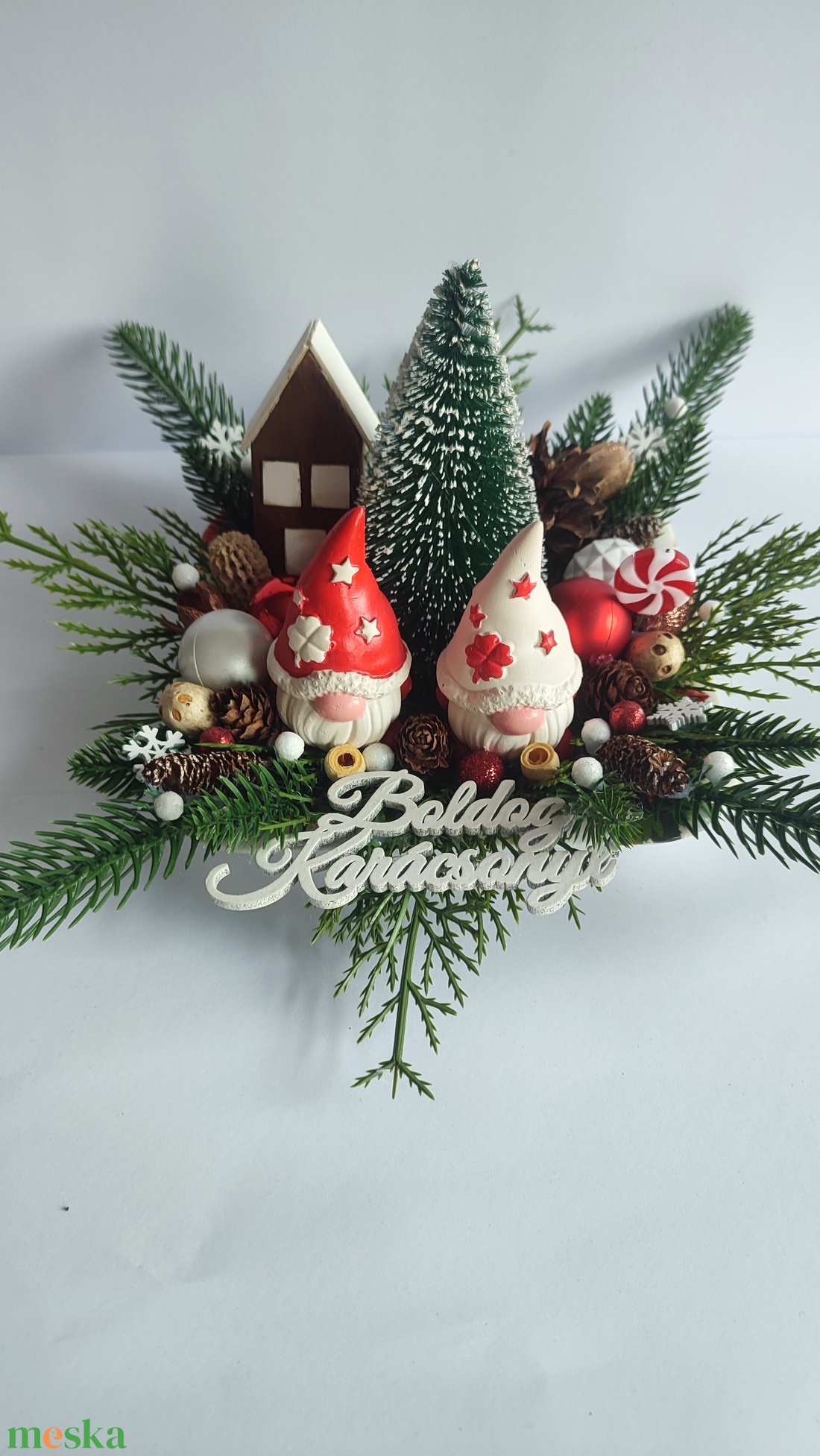Manós karácsonyi asztalidísz - otthon & életmód - dekoráció - asztal és polc dekoráció - asztaldísz - Meska.hu