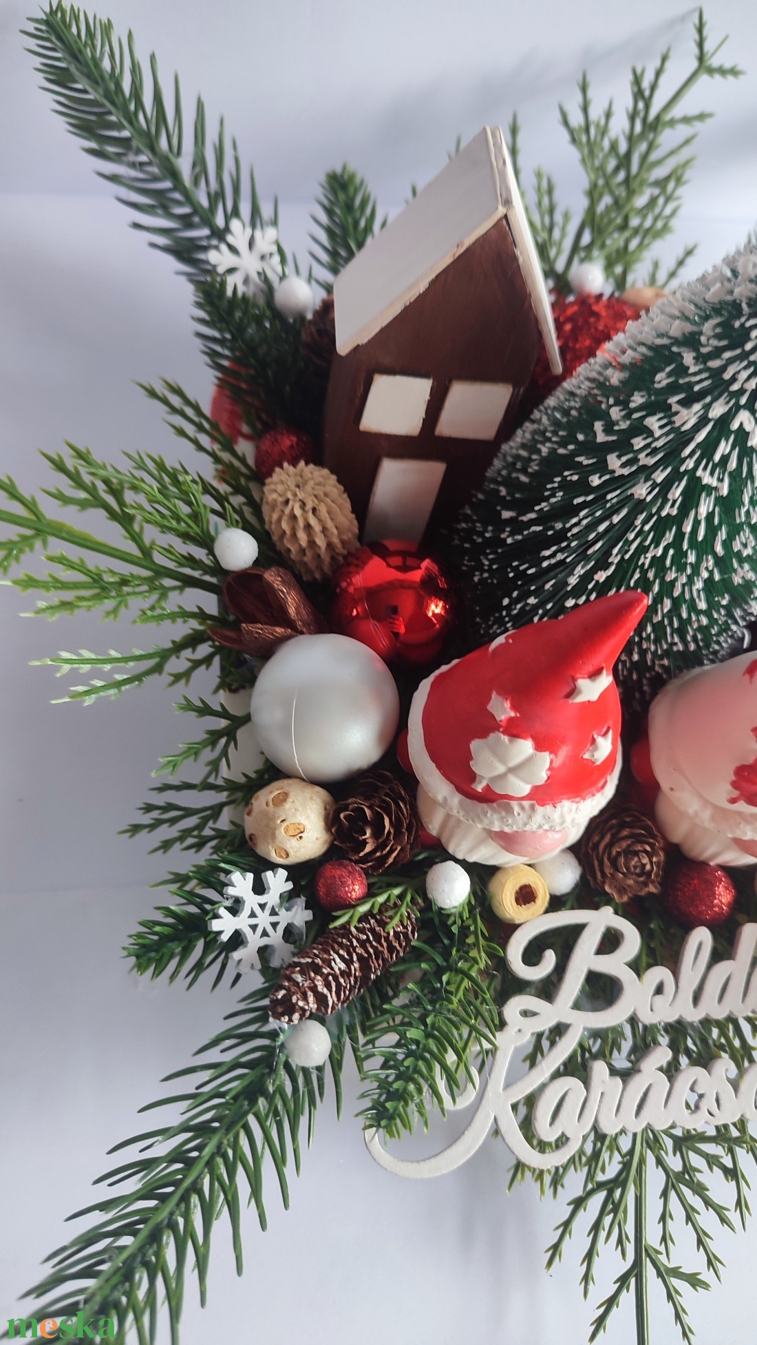 Manós karácsonyi asztalidísz - otthon & életmód - dekoráció - asztal és polc dekoráció - asztaldísz - Meska.hu