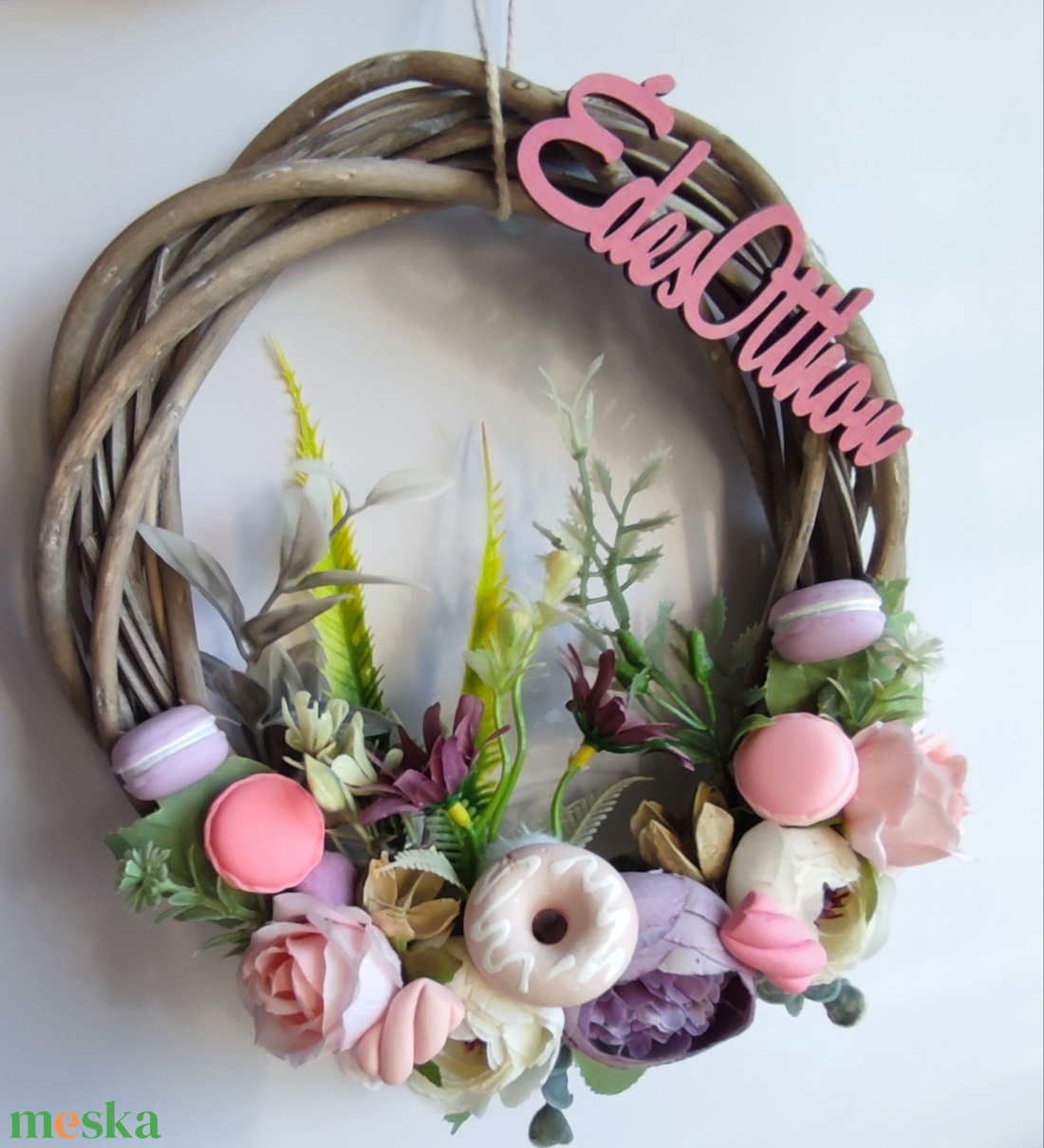 Fánkos- macaronos ajtódísz  - otthon & életmód - dekoráció - ajtó- és ablak dekoráció - ajtódísz & kopogtató - Meska.hu