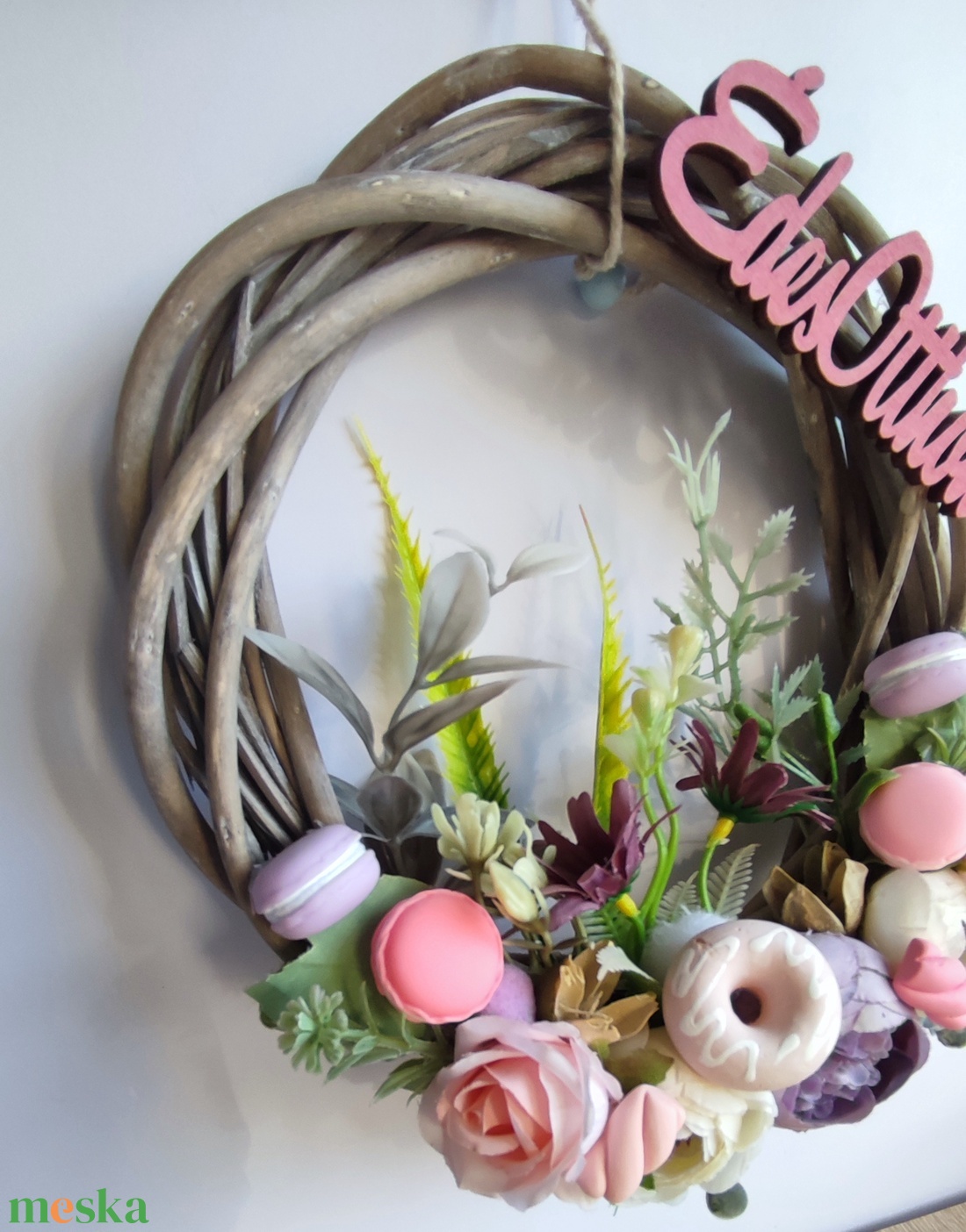 Fánkos- macaronos ajtódísz  - otthon & életmód - dekoráció - ajtó- és ablak dekoráció - ajtódísz & kopogtató - Meska.hu