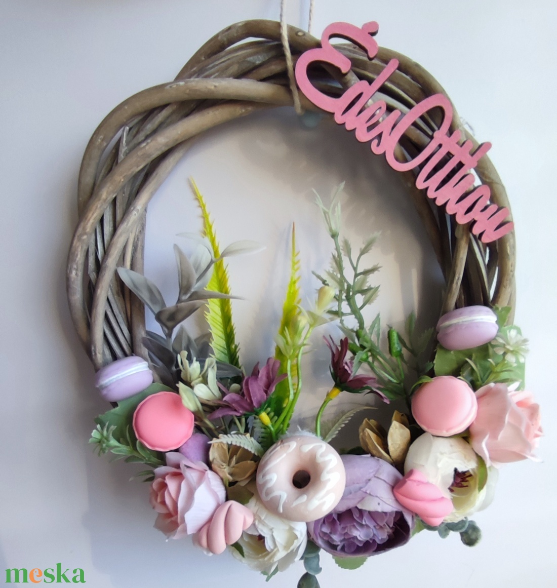 Fánkos- macaronos ajtódísz  - otthon & életmód - dekoráció - ajtó- és ablak dekoráció - ajtódísz & kopogtató - Meska.hu