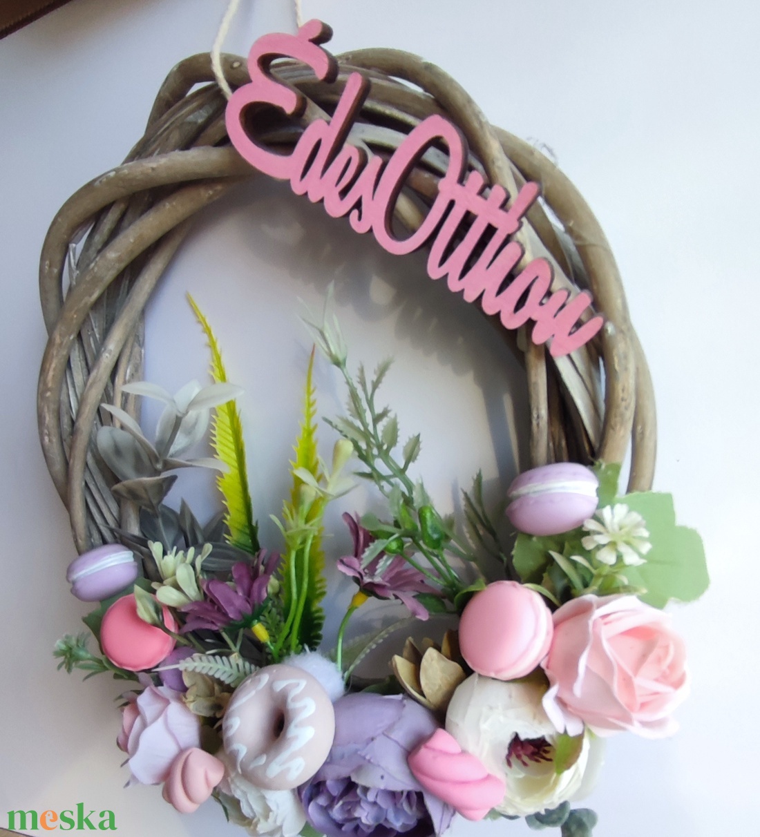 Fánkos- macaronos ajtódísz  - otthon & életmód - dekoráció - ajtó- és ablak dekoráció - ajtódísz & kopogtató - Meska.hu