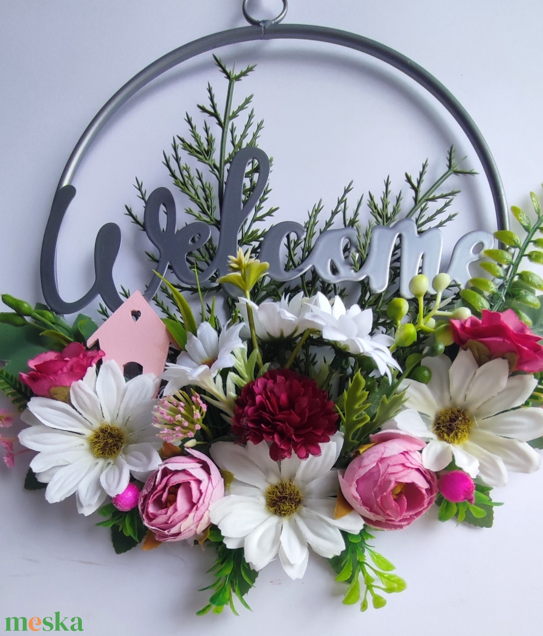 Hívogató otthon -virágos ajtódísz - otthon & életmód - dekoráció - ajtó- és ablak dekoráció - ajtódísz & kopogtató - Meska.hu