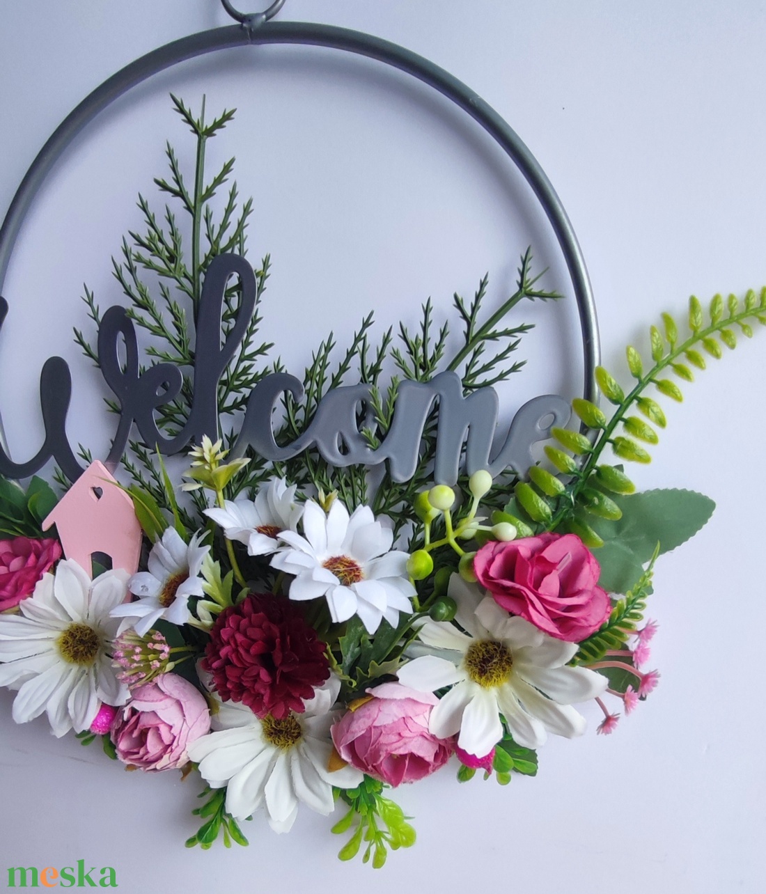 Hívogató otthon -virágos ajtódísz - otthon & életmód - dekoráció - ajtó- és ablak dekoráció - ajtódísz & kopogtató - Meska.hu