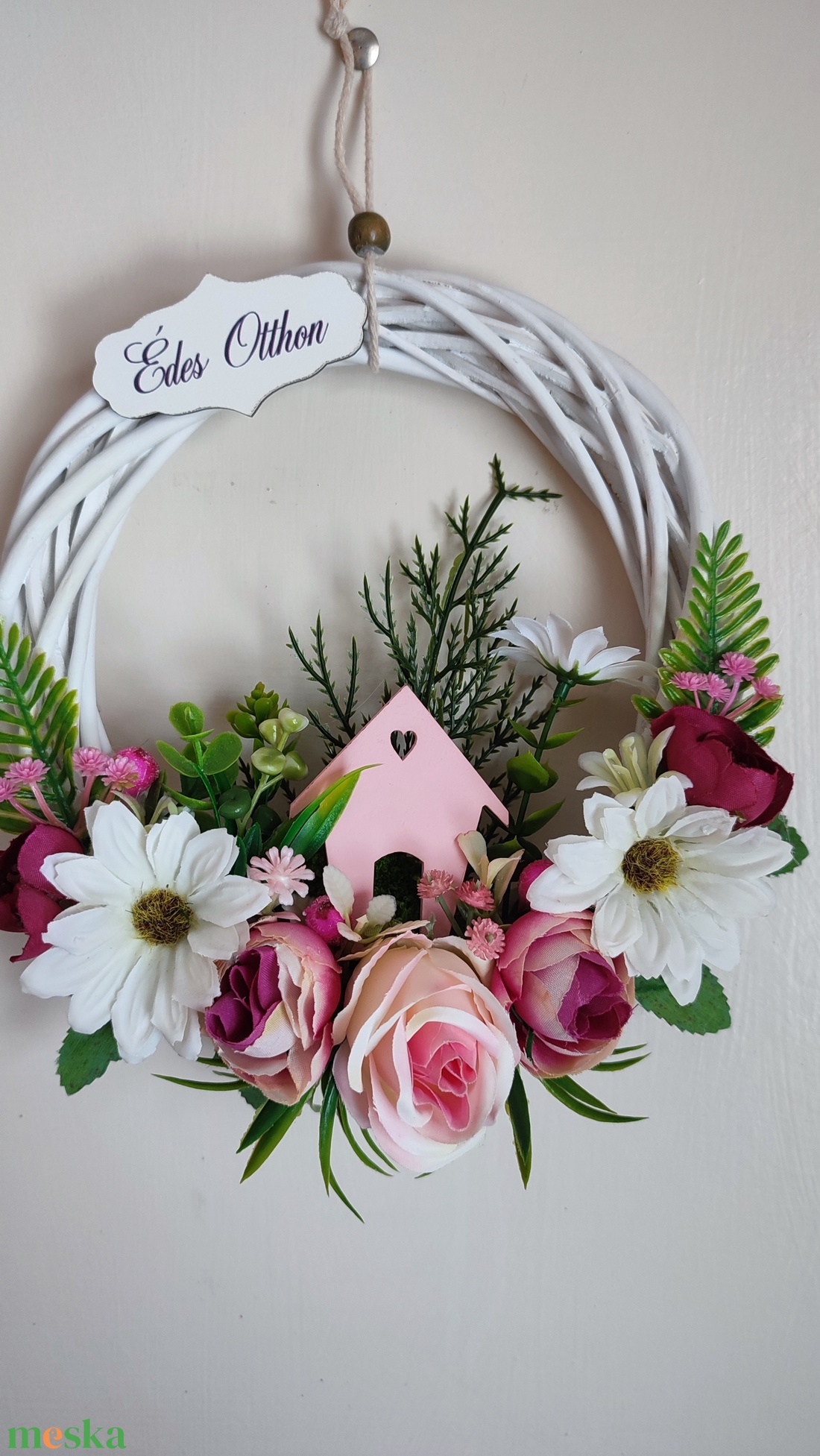 Hívogató - tavaszi virágos ajtódísz  - otthon & életmód - dekoráció - ajtó- és ablak dekoráció - ajtódísz & kopogtató - Meska.hu