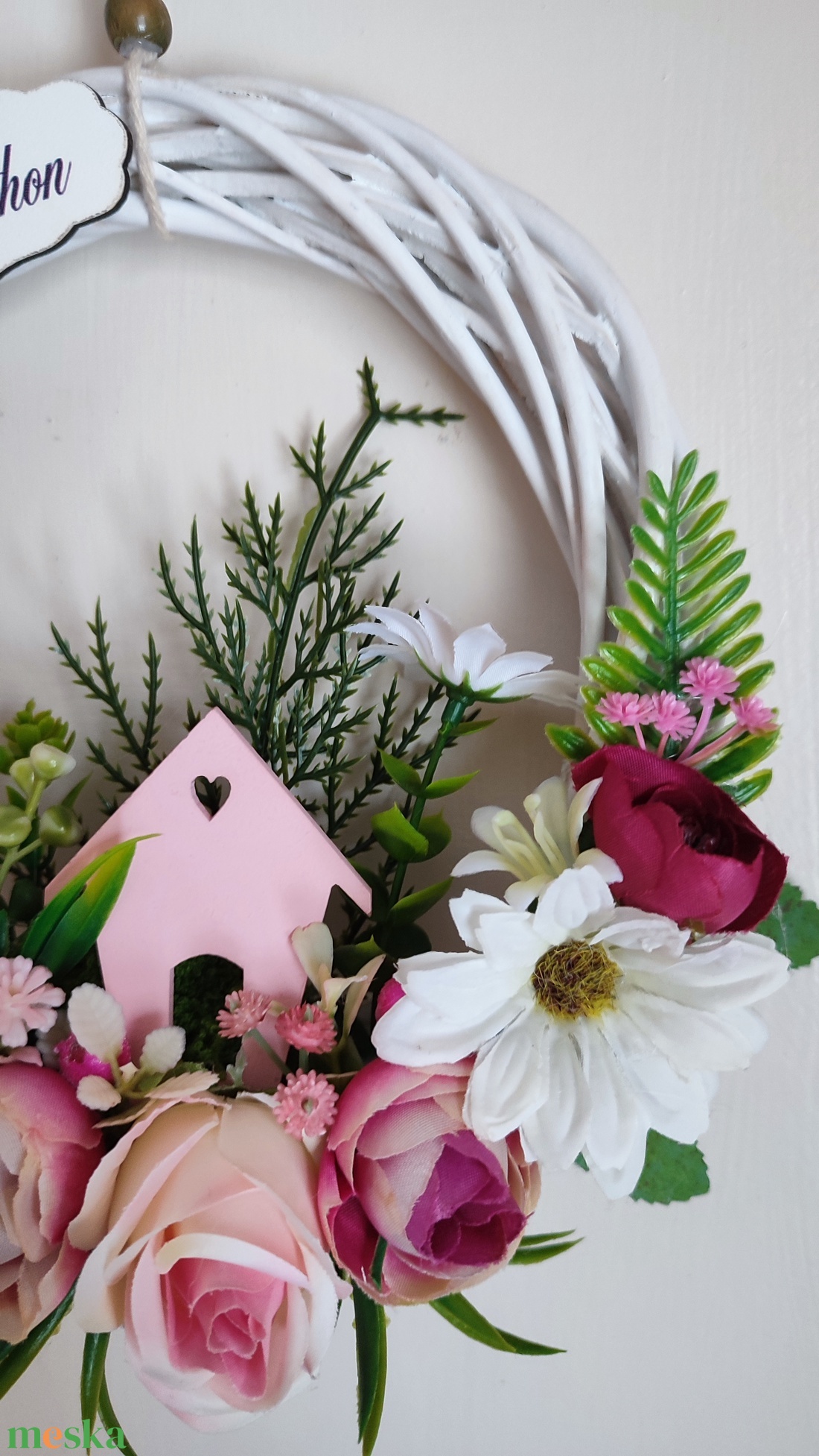 Hívogató - tavaszi virágos ajtódísz  - otthon & életmód - dekoráció - ajtó- és ablak dekoráció - ajtódísz & kopogtató - Meska.hu