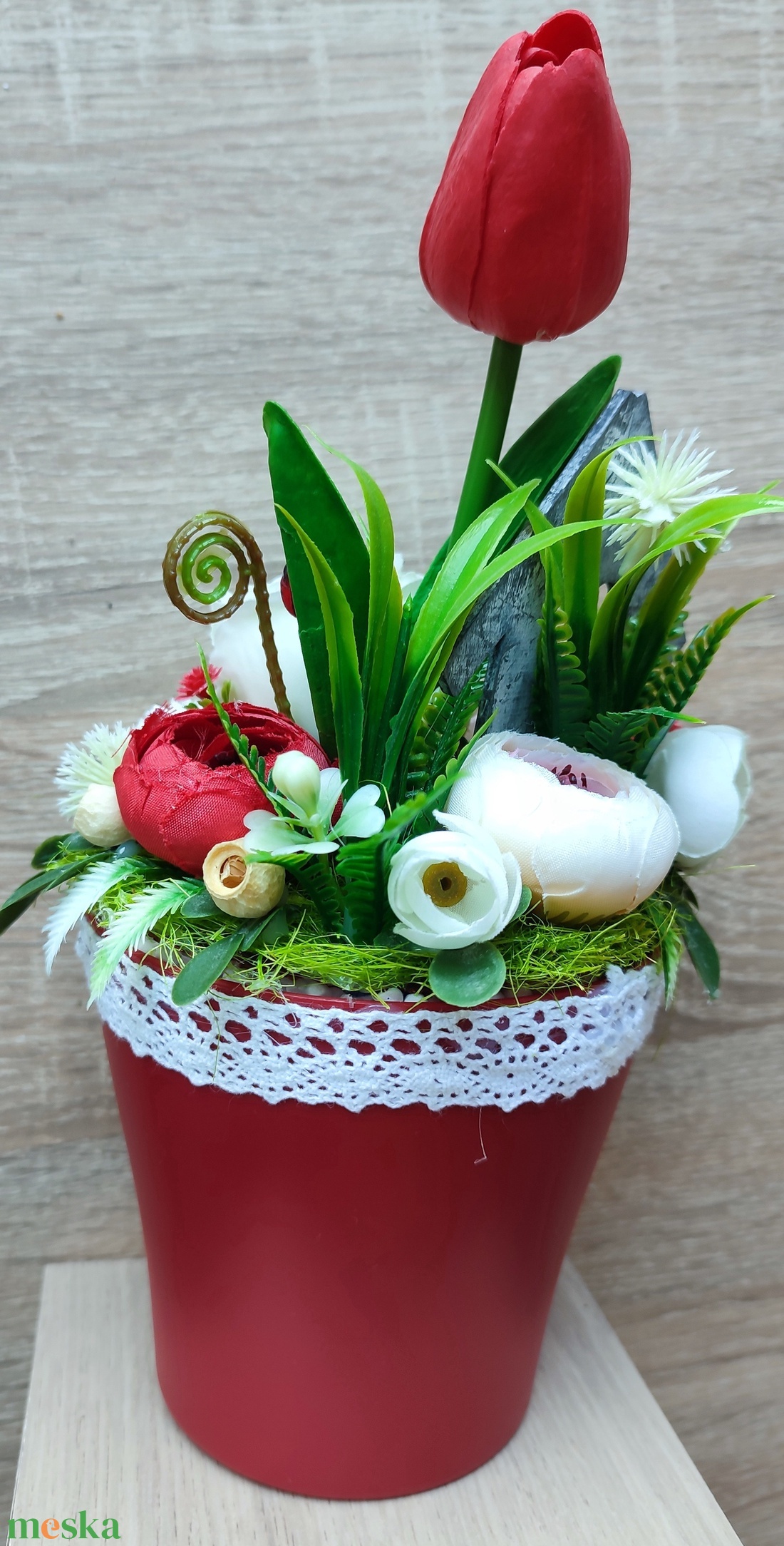 Tavaszi vidám mosolygós kaspós dísz - otthon & életmód - dekoráció - asztal és polc dekoráció - florárium, terrárium - Meska.hu