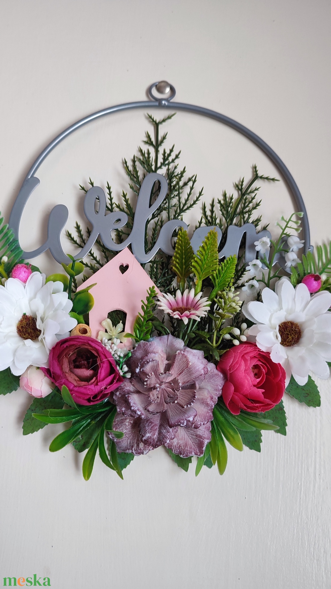 Welcome - és maradj is! Tavaszi ajtódísz  - otthon & életmód - dekoráció - ajtó- és ablak dekoráció - ajtódísz & kopogtató - Meska.hu