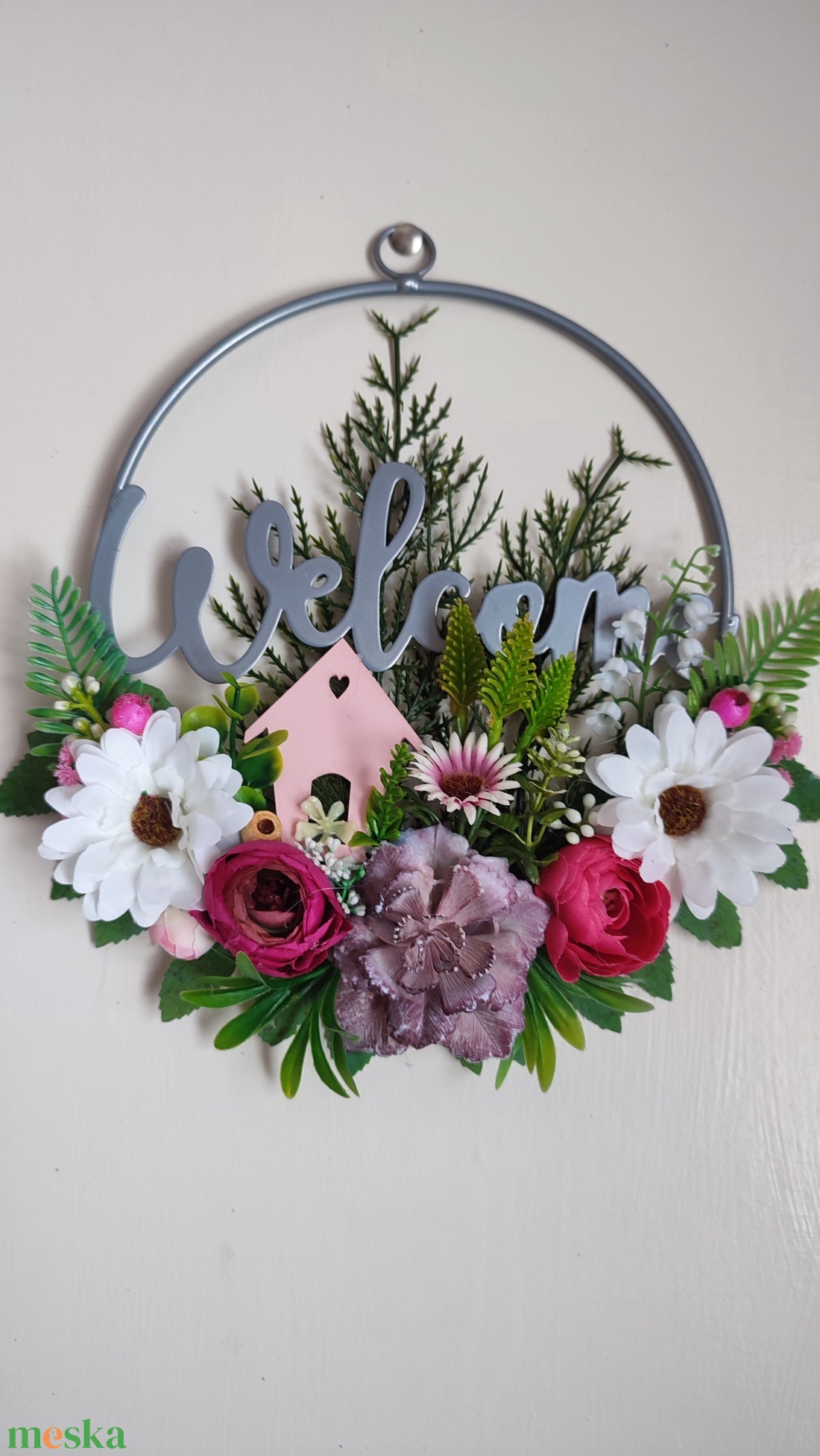 Welcome - és maradj is! Tavaszi ajtódísz  - otthon & életmód - dekoráció - ajtó- és ablak dekoráció - ajtódísz & kopogtató - Meska.hu