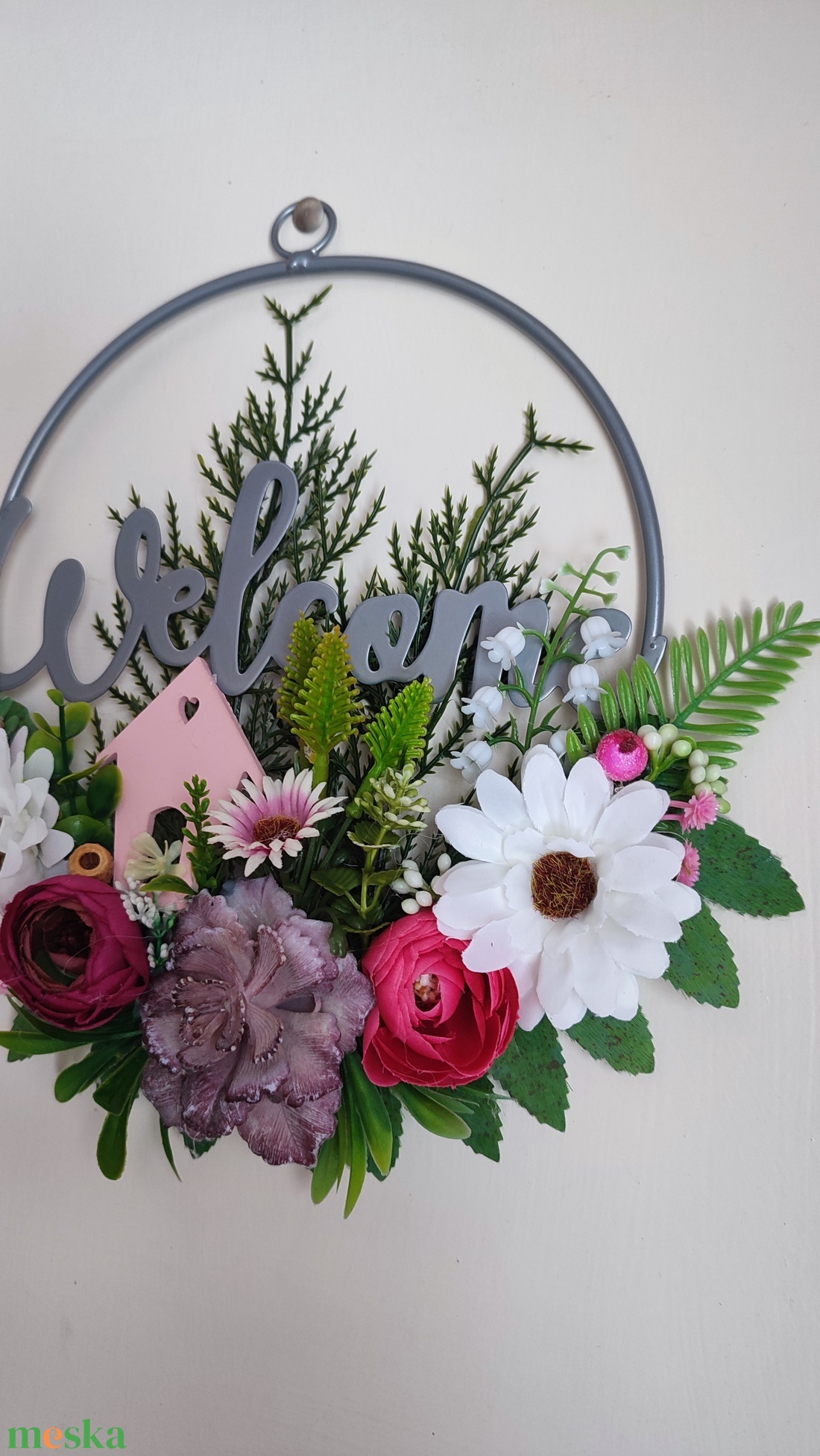 Welcome - és maradj is! Tavaszi ajtódísz  - otthon & életmód - dekoráció - ajtó- és ablak dekoráció - ajtódísz & kopogtató - Meska.hu