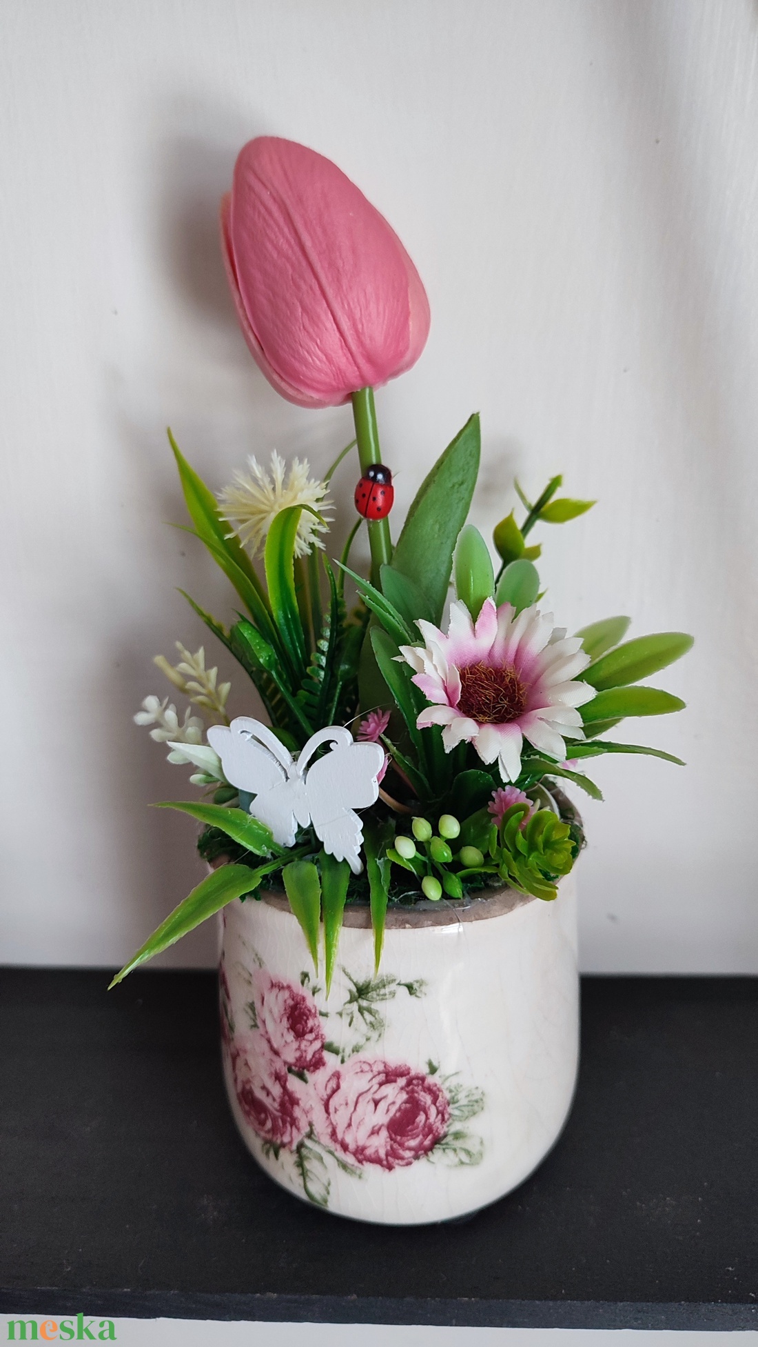 Kerámia kaspós dekoráció 1. - otthon & életmód - dekoráció - húsvéti asztaldíszek - Meska.hu