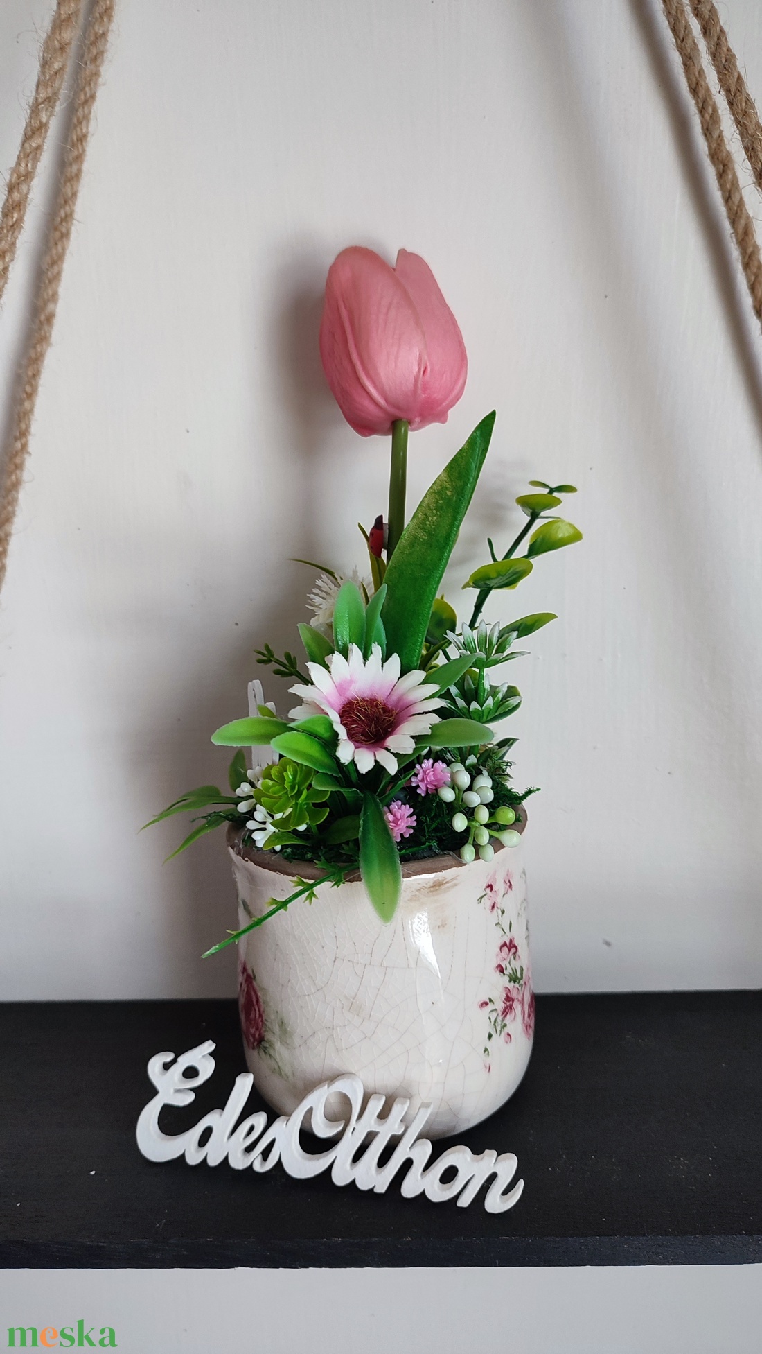 Kerámia kaspós dekoráció 1. - otthon & életmód - dekoráció - húsvéti asztaldíszek - Meska.hu