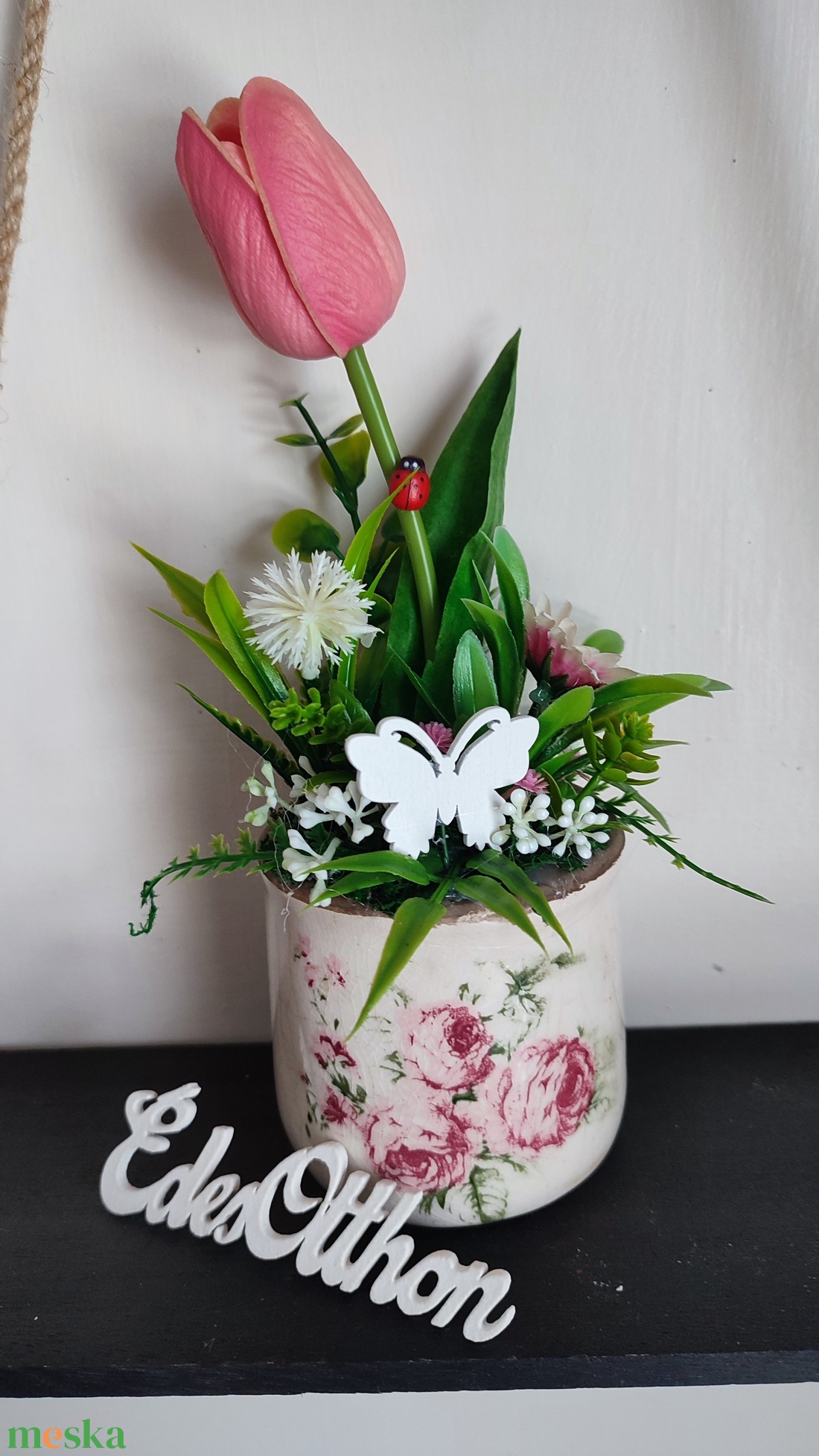 Kerámia kaspós dekoráció 1. - otthon & életmód - dekoráció - húsvéti asztaldíszek - Meska.hu