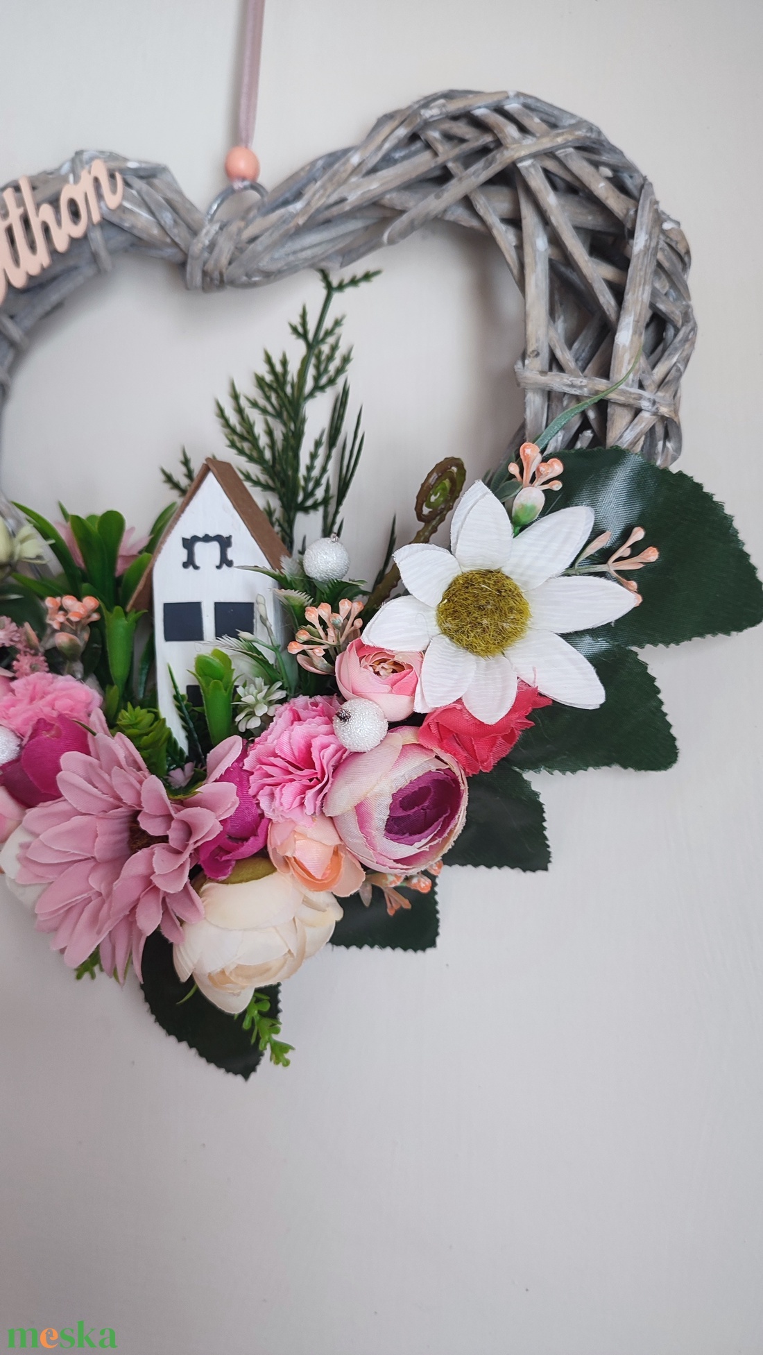 Szív alakú ajtó- és falidísz � Édes Otthon felirattal - otthon & életmód - dekoráció - ajtó- és ablak dekoráció - ajtódísz & kopogtató - Meska.hu