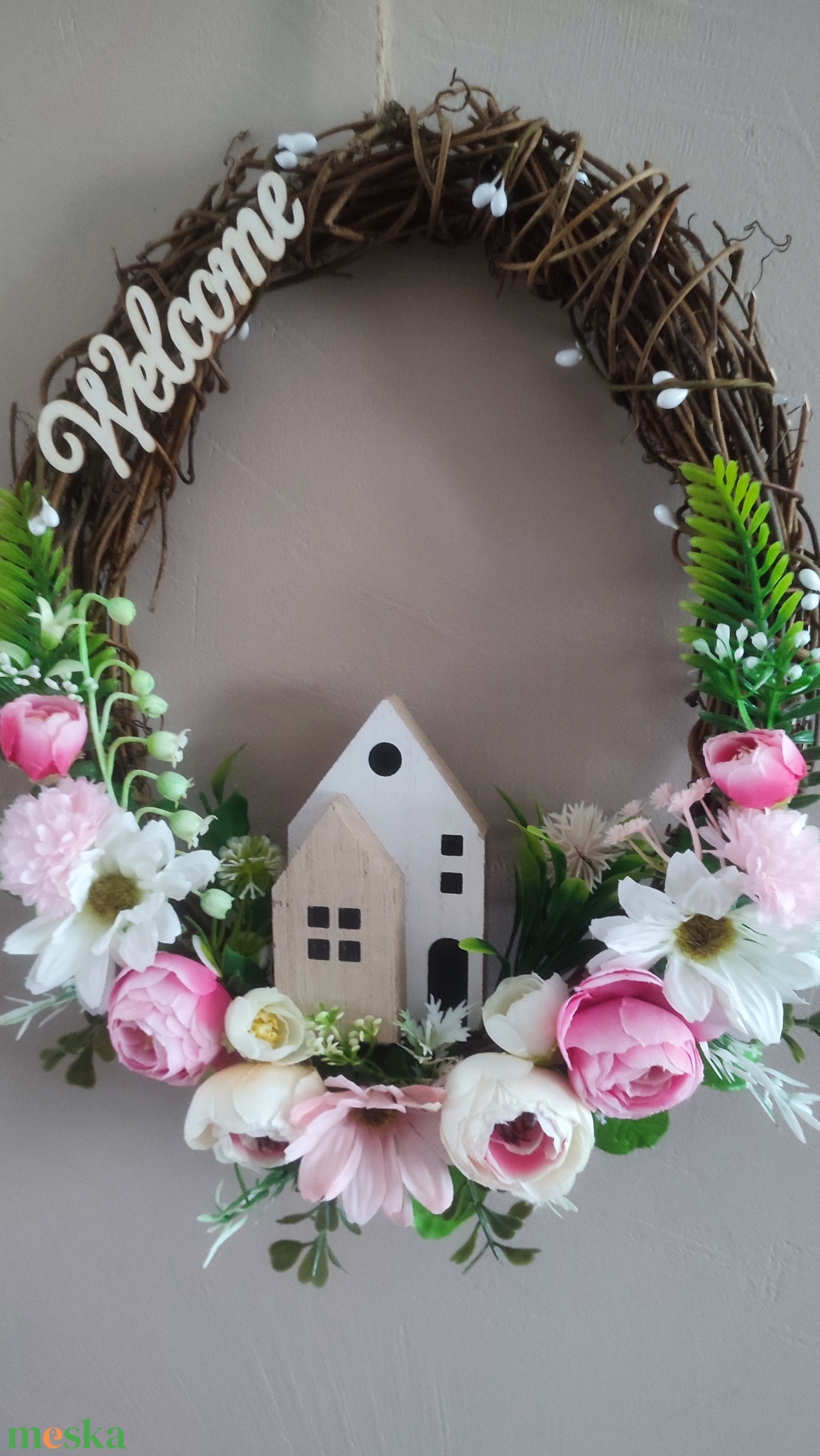 Hív a tavasz-  virágos ajtódísz  - otthon & életmód - dekoráció - ajtó- és ablak dekoráció - ajtódísz & kopogtató - Meska.hu