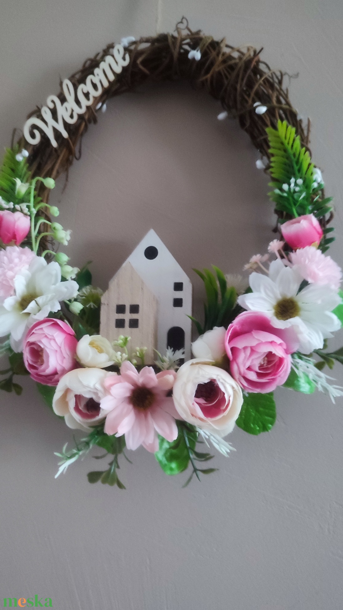 Hív a tavasz-  virágos ajtódísz  - otthon & életmód - dekoráció - ajtó- és ablak dekoráció - ajtódísz & kopogtató - Meska.hu