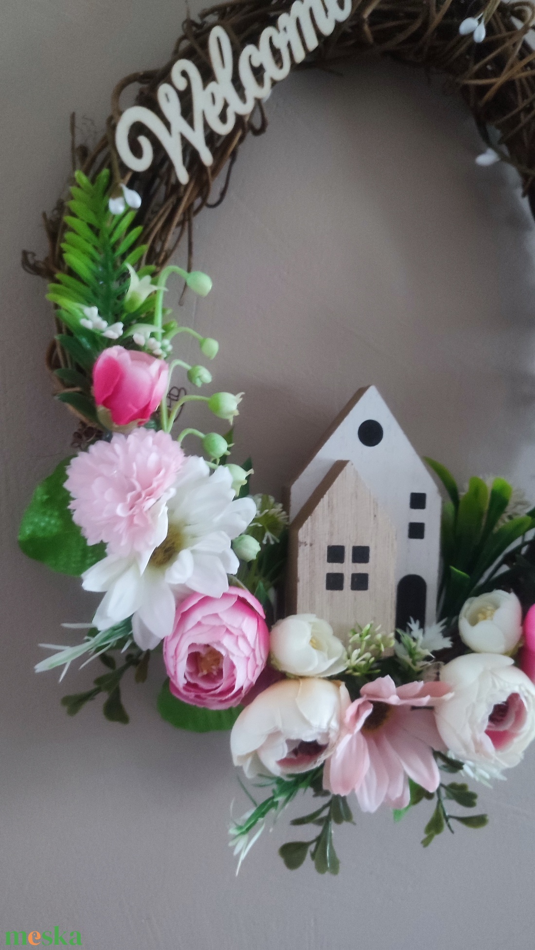 Hív a tavasz-  virágos ajtódísz  - otthon & életmód - dekoráció - ajtó- és ablak dekoráció - ajtódísz & kopogtató - Meska.hu