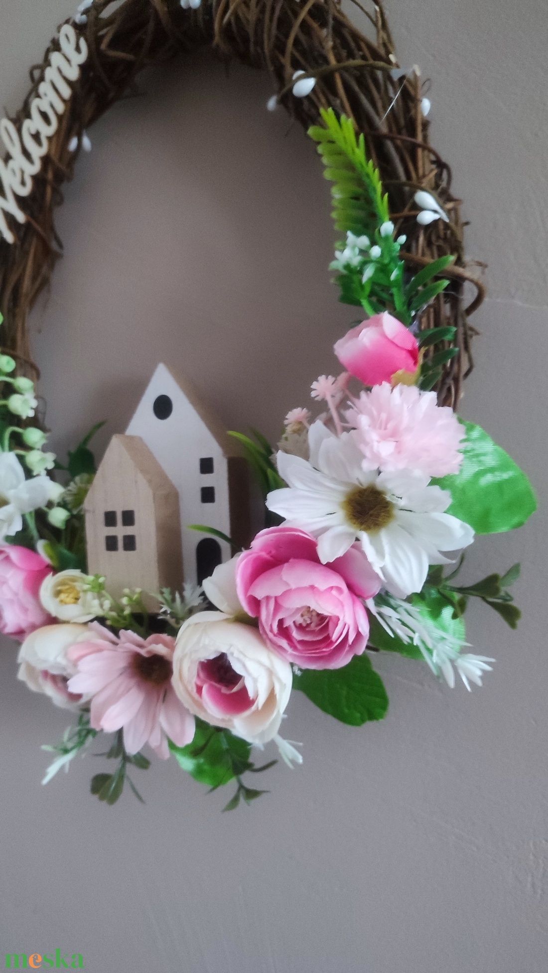 Hív a tavasz-  virágos ajtódísz  - otthon & életmód - dekoráció - ajtó- és ablak dekoráció - ajtódísz & kopogtató - Meska.hu