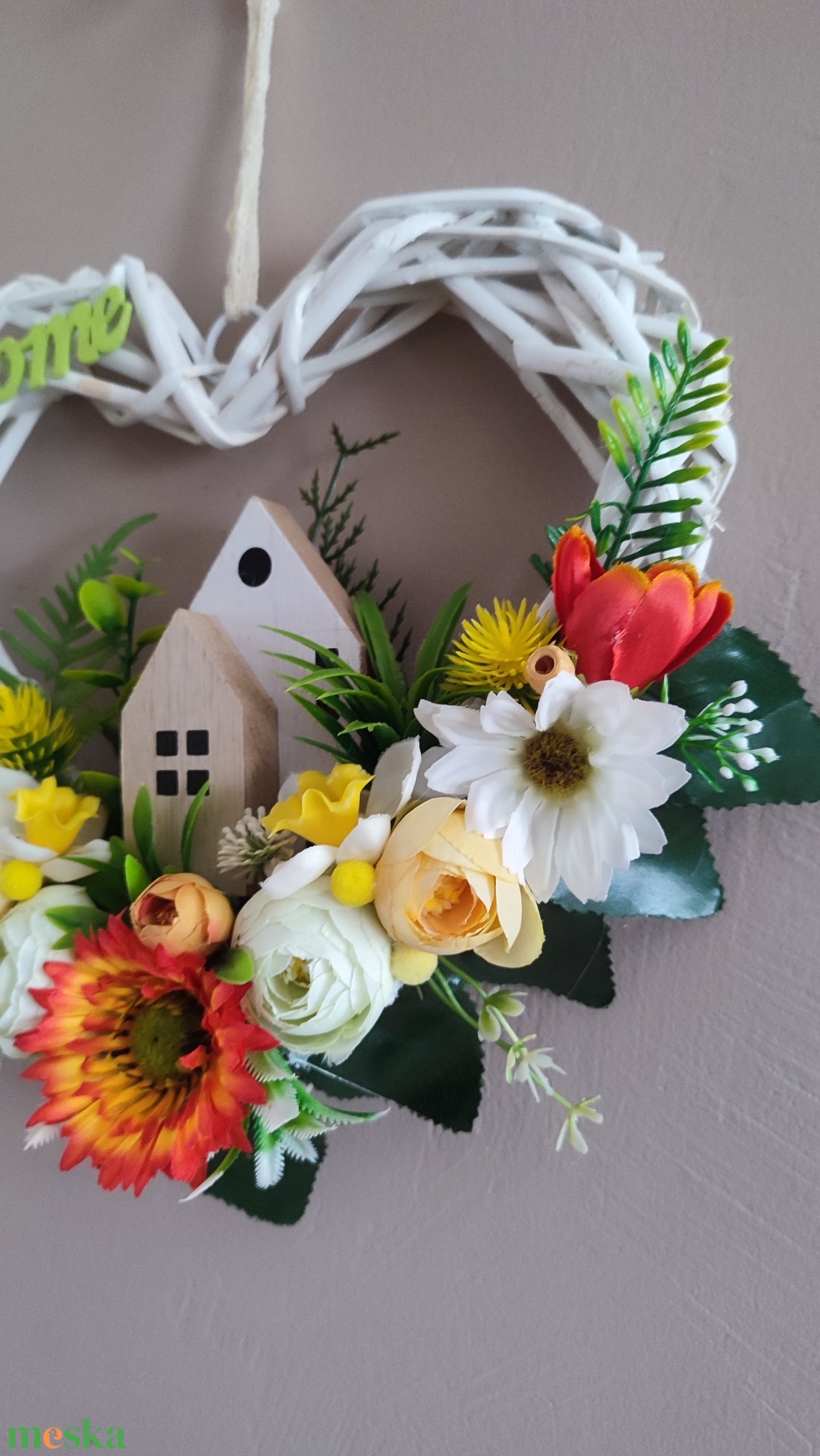 Napfényes, narancs-sárga Welcome ajtódísz - otthon & életmód - dekoráció - ajtó- és ablak dekoráció - ajtódísz & kopogtató - Meska.hu