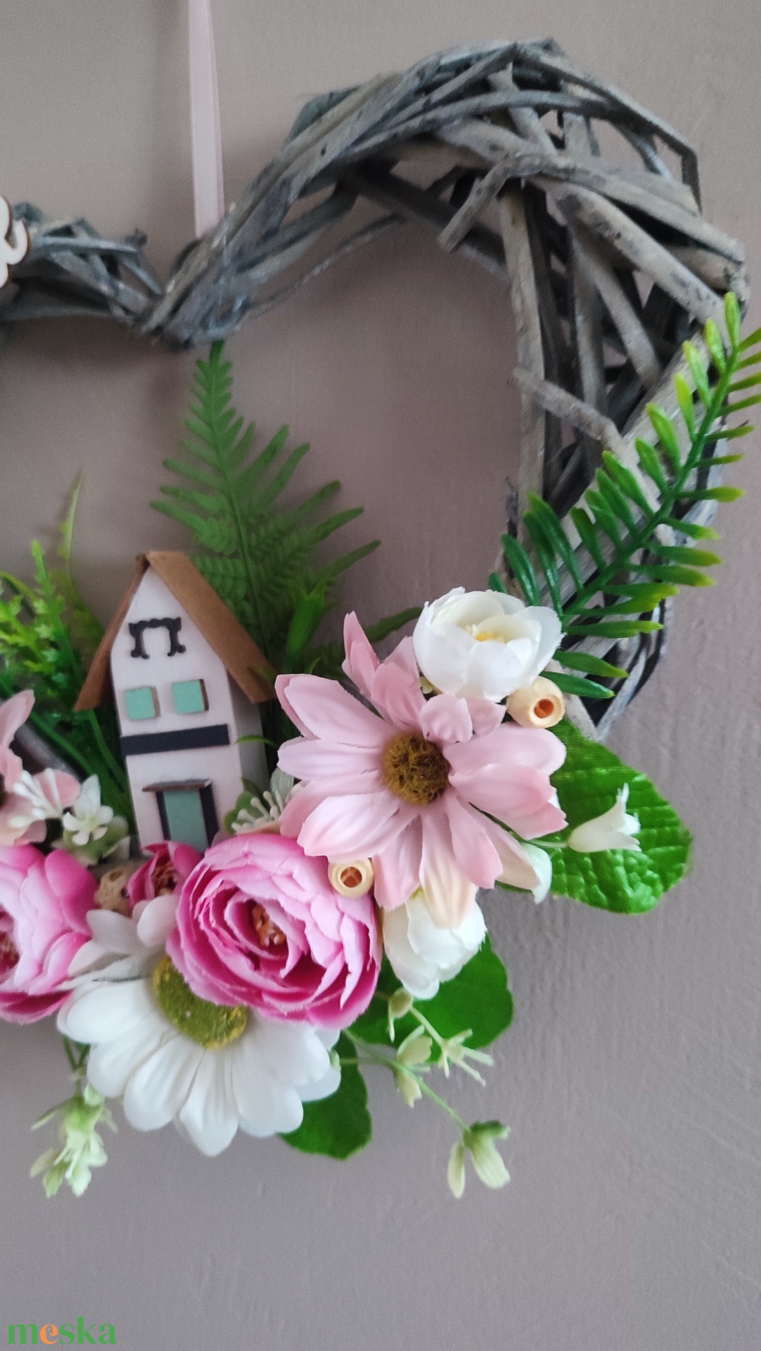 Hazaváró - tavaszi ajtódísz rózsaszín hangulatban - otthon & életmód - dekoráció - ajtó- és ablak dekoráció - ajtódísz & kopogtató - Meska.hu