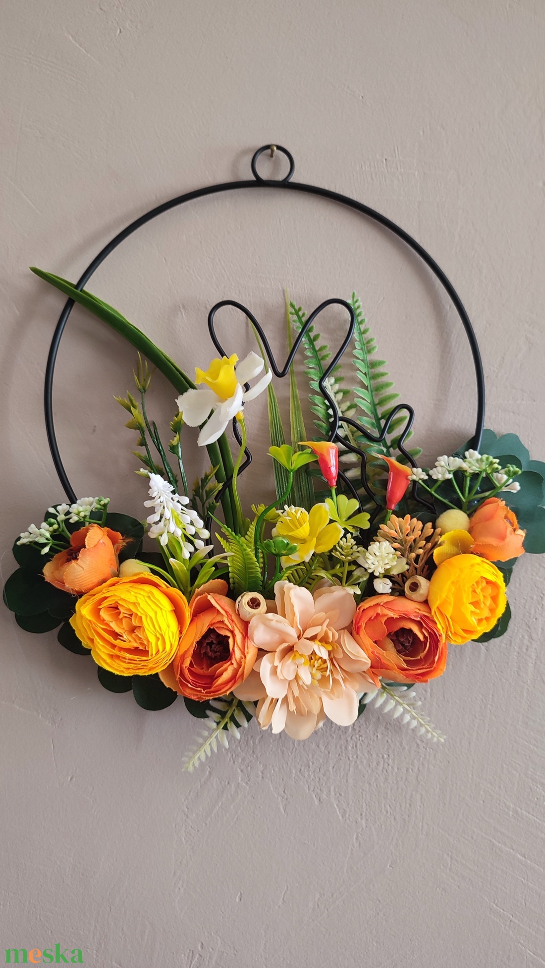 Hívogató nyuszis tavaszi  ajtódísz  - otthon & életmód - dekoráció - ajtó- és ablak dekoráció - ajtódísz & kopogtató - Meska.hu