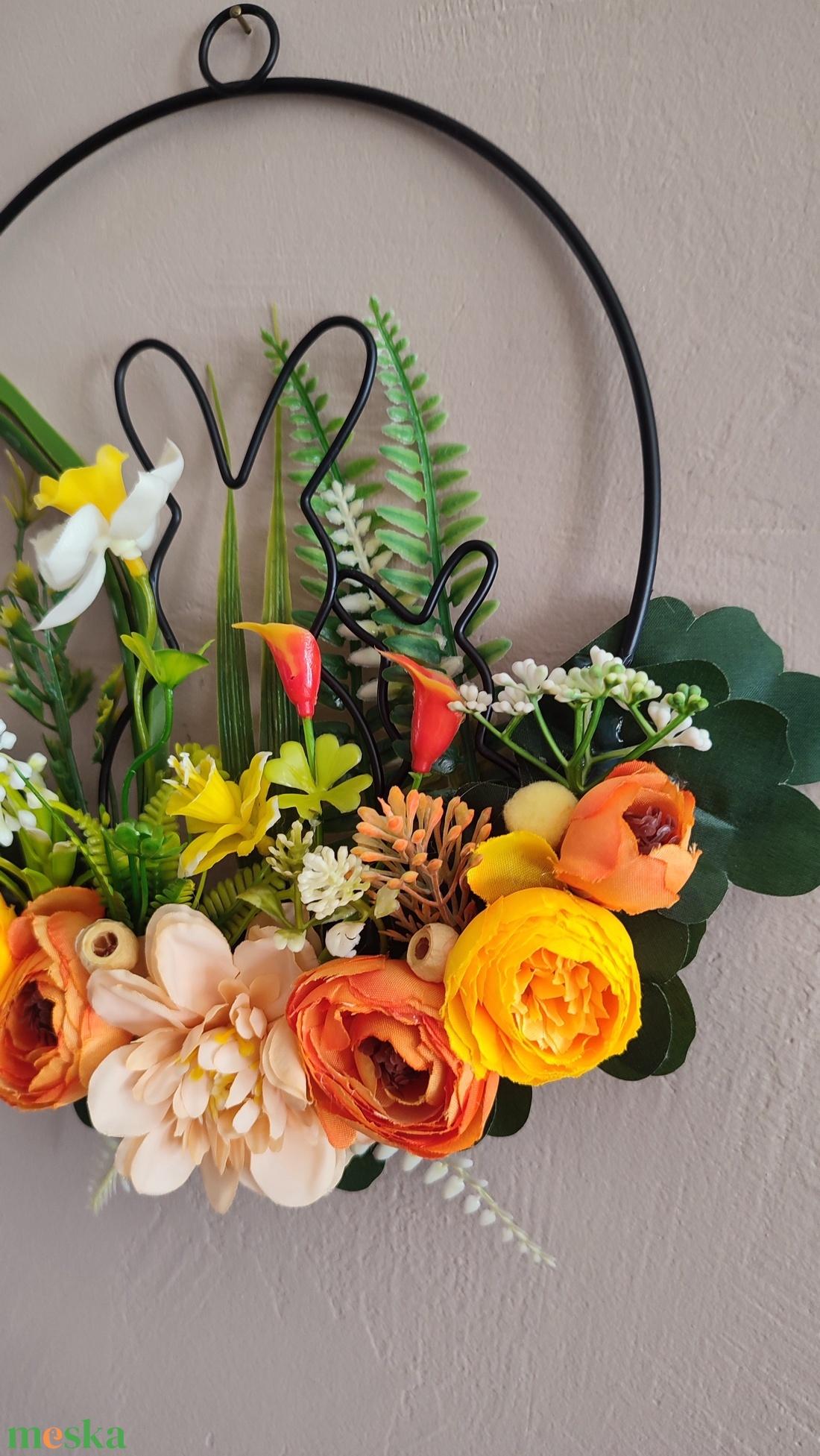 Hívogató nyuszis tavaszi  ajtódísz  - otthon & életmód - dekoráció - ajtó- és ablak dekoráció - ajtódísz & kopogtató - Meska.hu