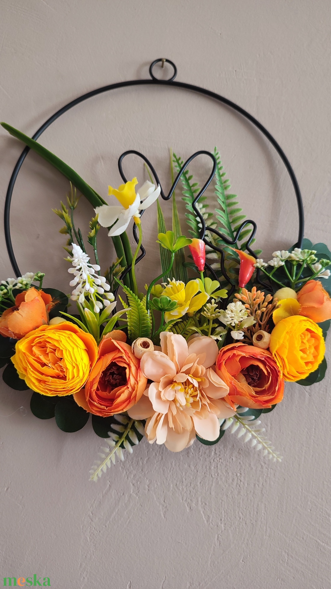 Hívogató nyuszis tavaszi  ajtódísz  - otthon & életmód - dekoráció - ajtó- és ablak dekoráció - ajtódísz & kopogtató - Meska.hu