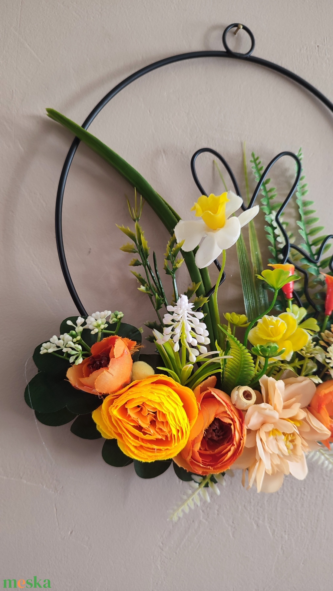 Hívogató nyuszis tavaszi  ajtódísz  - otthon & életmód - dekoráció - ajtó- és ablak dekoráció - ajtódísz & kopogtató - Meska.hu