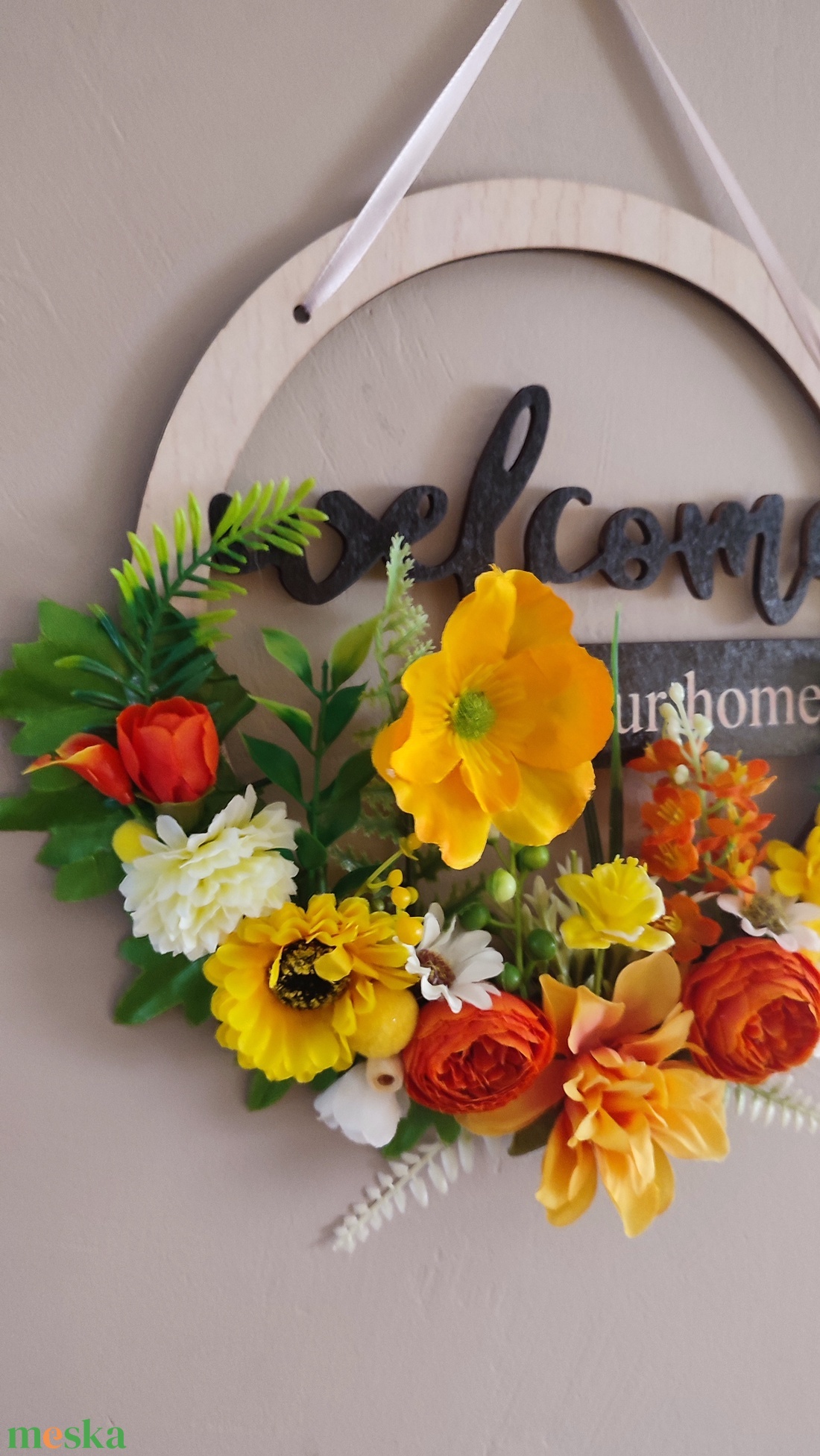 Napsütőtte üdvözlet ajtódísz - otthon & életmód - dekoráció - ajtó- és ablak dekoráció - ajtódísz & kopogtató - Meska.hu