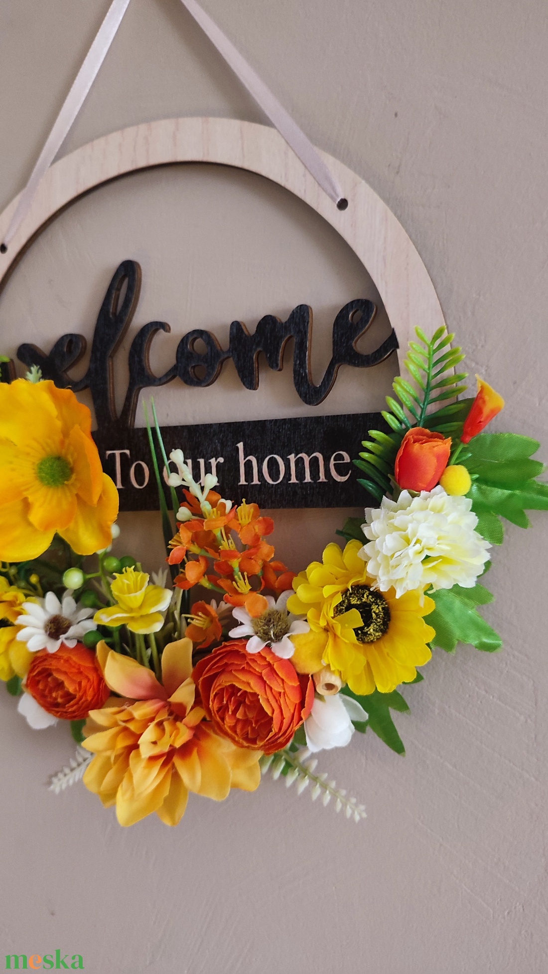 Napsütőtte üdvözlet ajtódísz - otthon & életmód - dekoráció - ajtó- és ablak dekoráció - ajtódísz & kopogtató - Meska.hu
