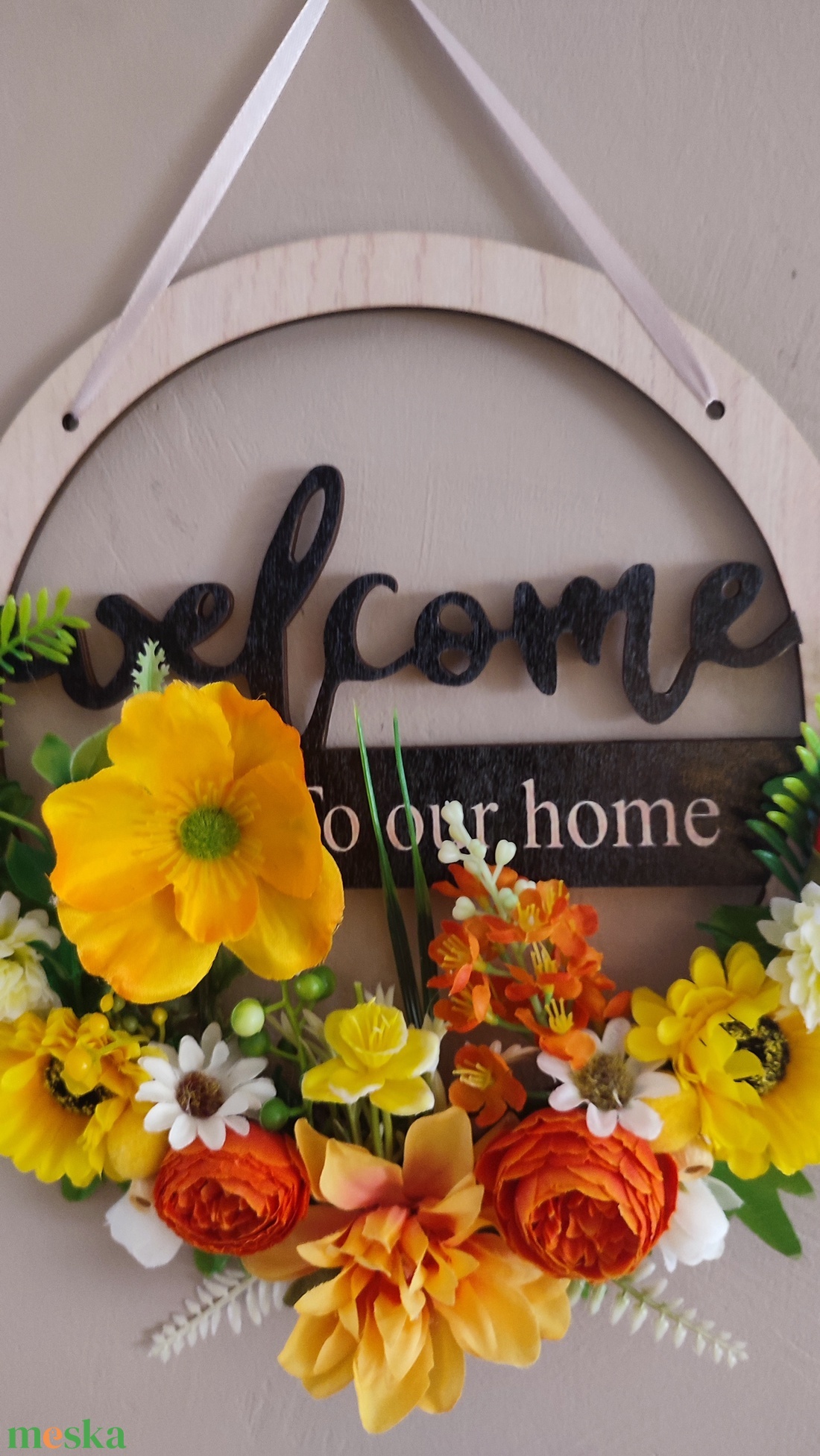 Napsütőtte üdvözlet ajtódísz - otthon & életmód - dekoráció - ajtó- és ablak dekoráció - ajtódísz & kopogtató - Meska.hu