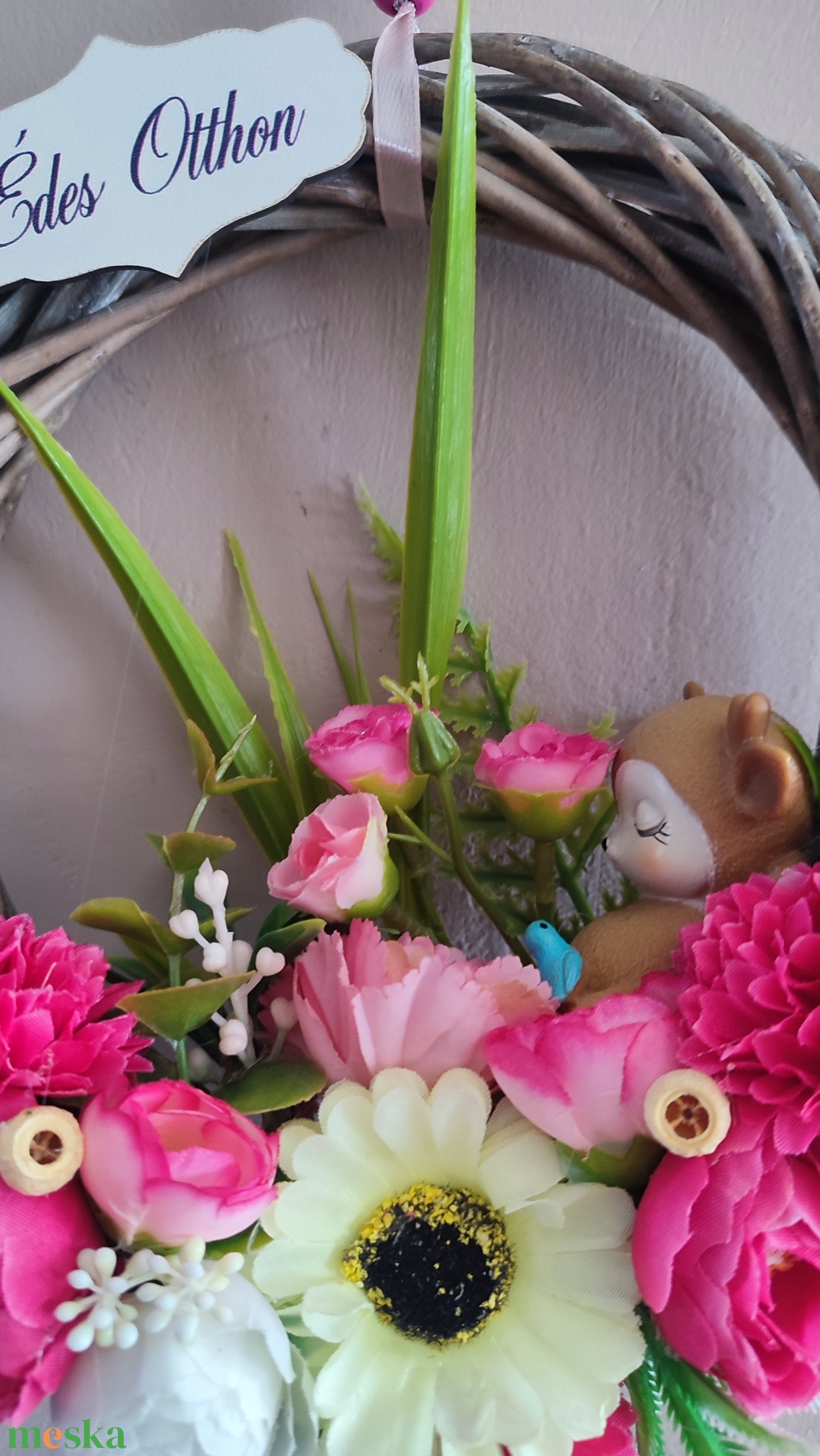 Erdei álom - alvó őzikés tavaszi ajtódísz  - otthon & életmód - dekoráció - ajtó- és ablak dekoráció - ajtódísz & kopogtató - Meska.hu