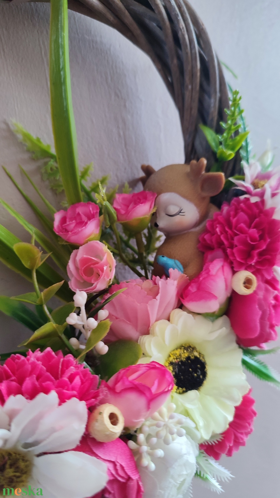 Erdei álom - alvó őzikés tavaszi ajtódísz  - otthon & életmód - dekoráció - ajtó- és ablak dekoráció - ajtódísz & kopogtató - Meska.hu