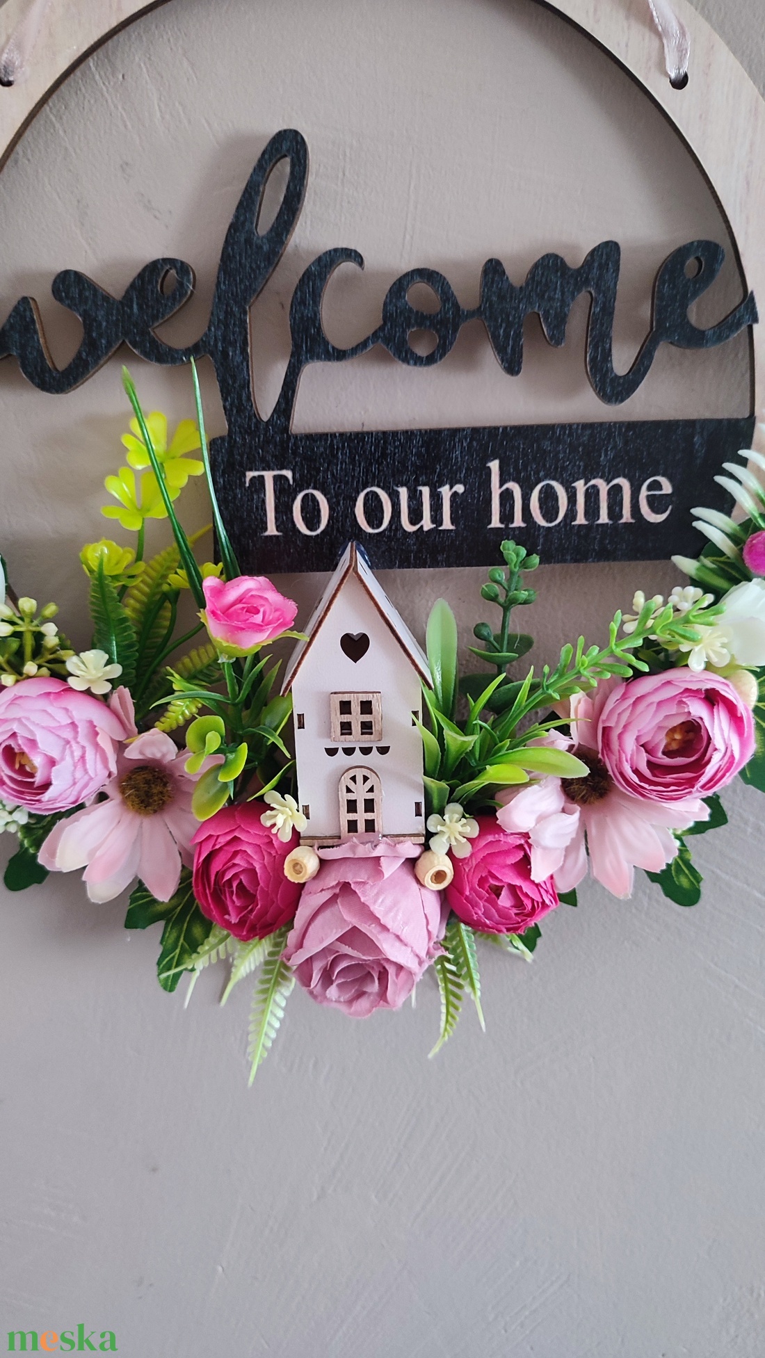 Midern, tavaszi virágos ajtódísz - otthon & életmód - dekoráció - ajtó- és ablak dekoráció - ajtódísz & kopogtató - Meska.hu