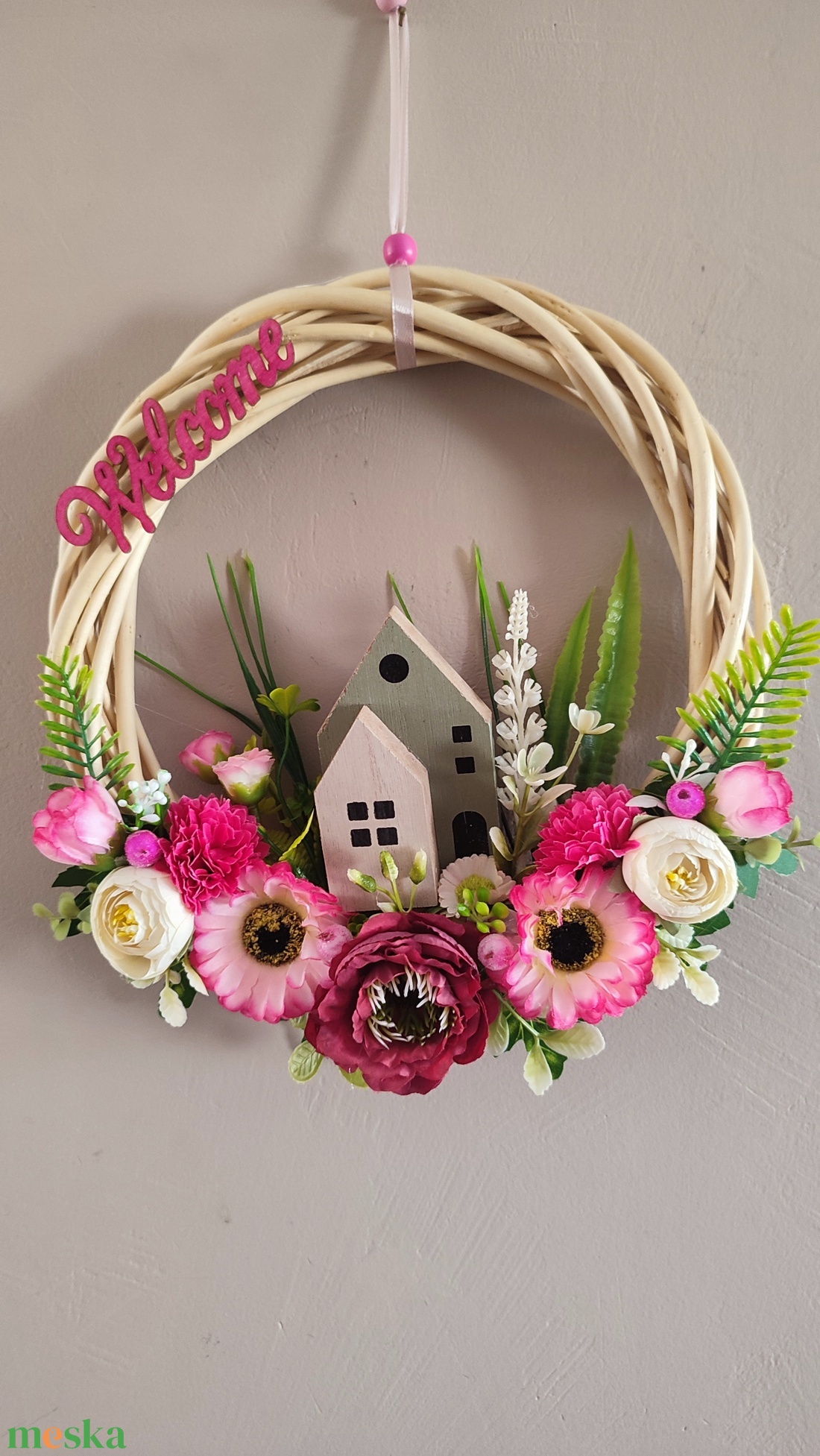 Hívogató tavaszi ajtódísz  - otthon & életmód - dekoráció - ajtó- és ablak dekoráció - ajtódísz & kopogtató - Meska.hu