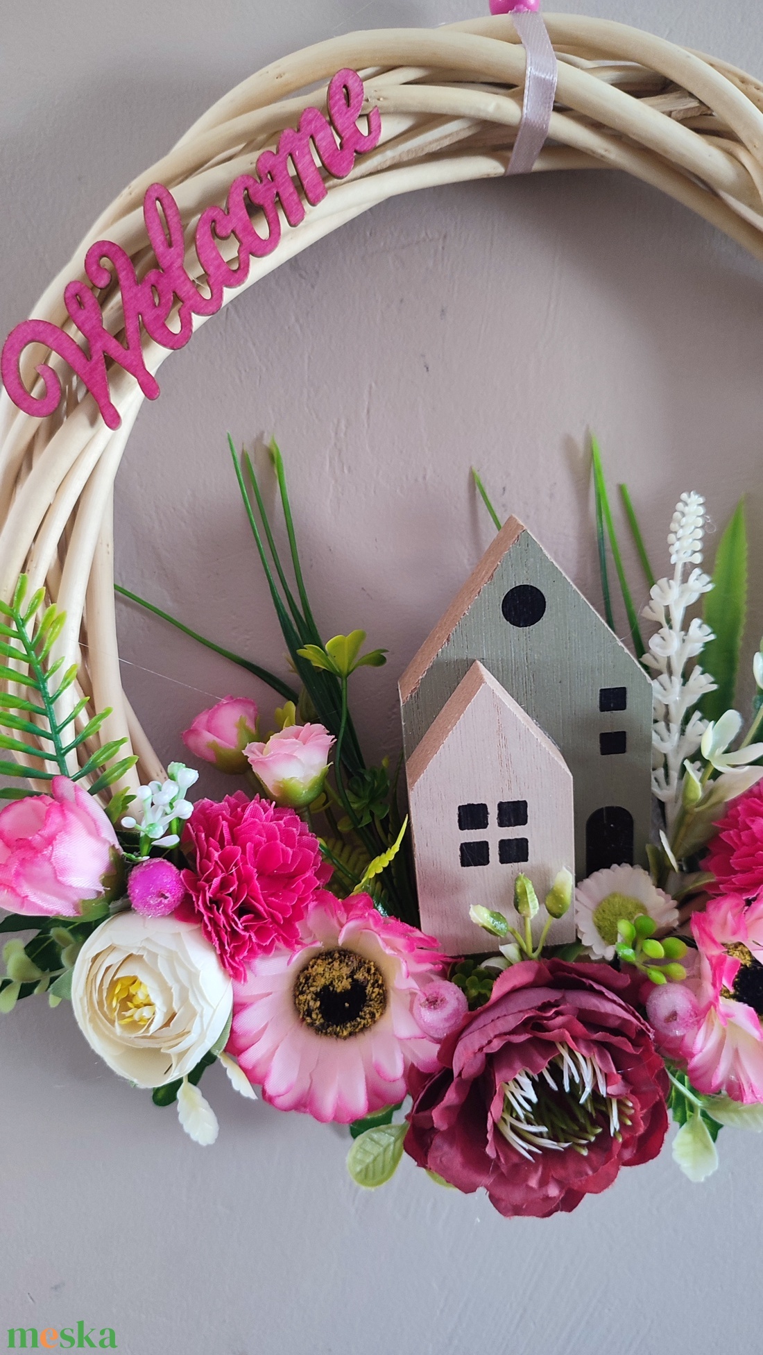 Hívogató tavaszi ajtódísz  - otthon & életmód - dekoráció - ajtó- és ablak dekoráció - ajtódísz & kopogtató - Meska.hu