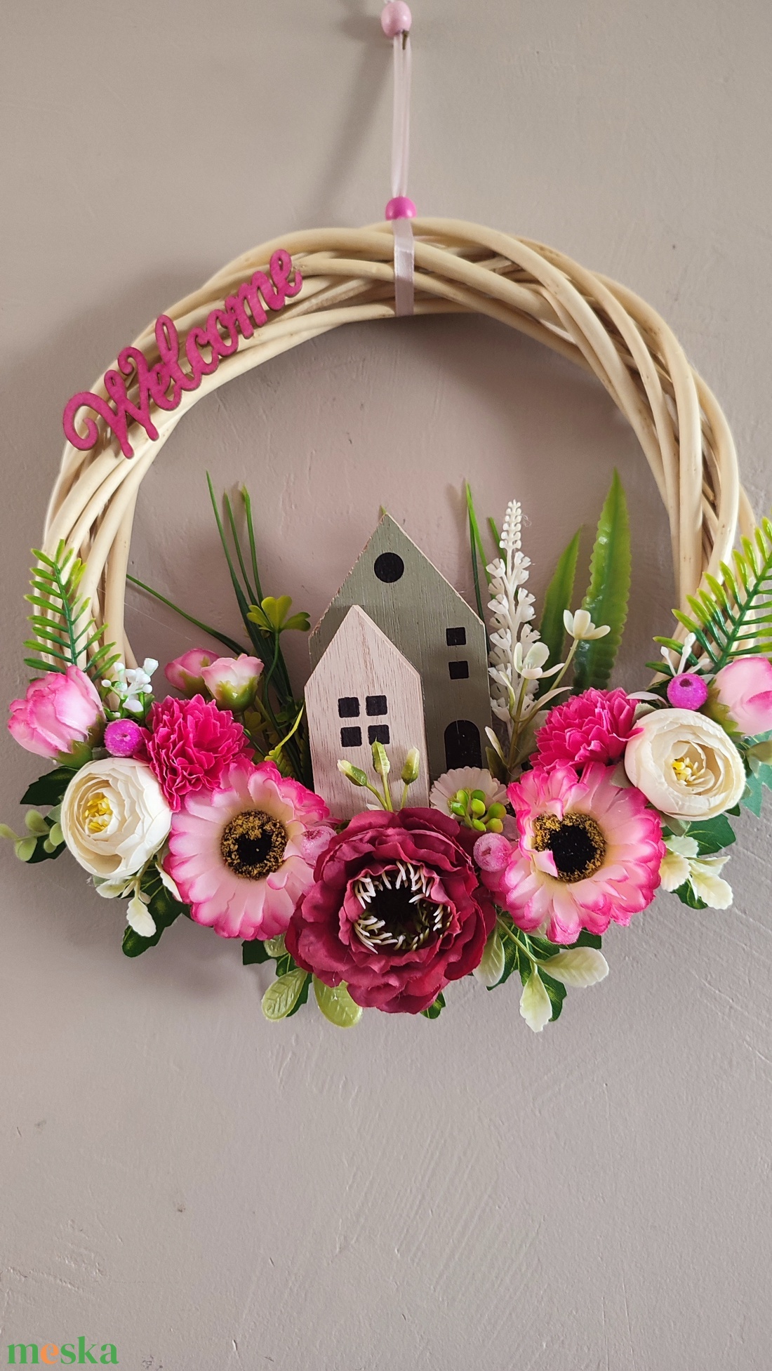 Hívogató tavaszi ajtódísz  - otthon & életmód - dekoráció - ajtó- és ablak dekoráció - ajtódísz & kopogtató - Meska.hu