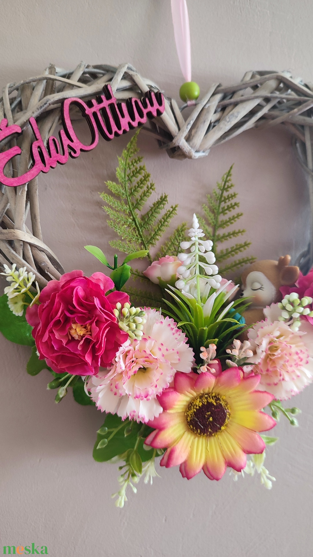 Várlak nyár ! Őzikés virágos ajtódísz  - otthon & életmód - dekoráció - ajtó- és ablak dekoráció - ajtódísz & kopogtató - Meska.hu