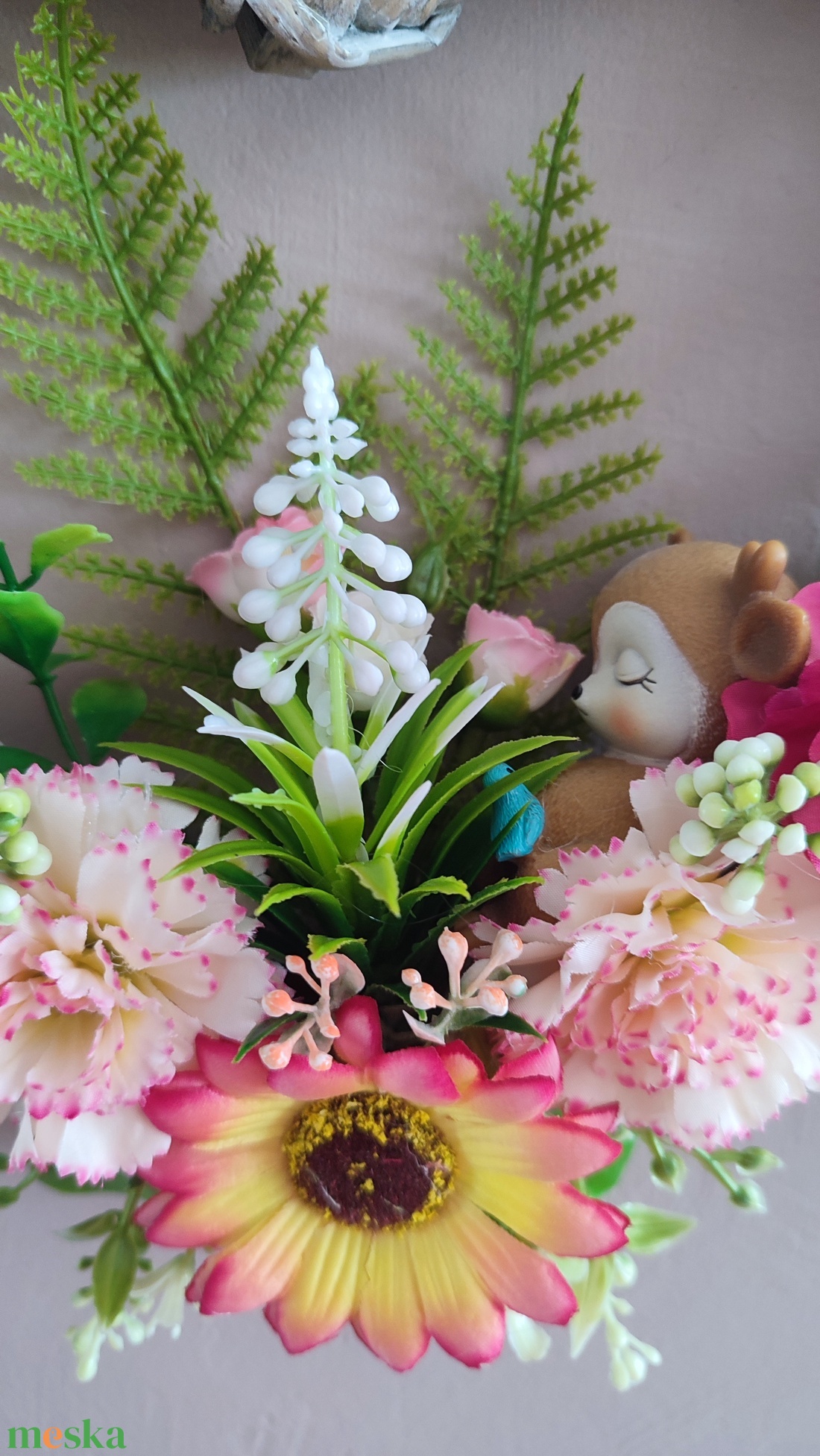 Várlak nyár ! Őzikés virágos ajtódísz  - otthon & életmód - dekoráció - ajtó- és ablak dekoráció - ajtódísz & kopogtató - Meska.hu