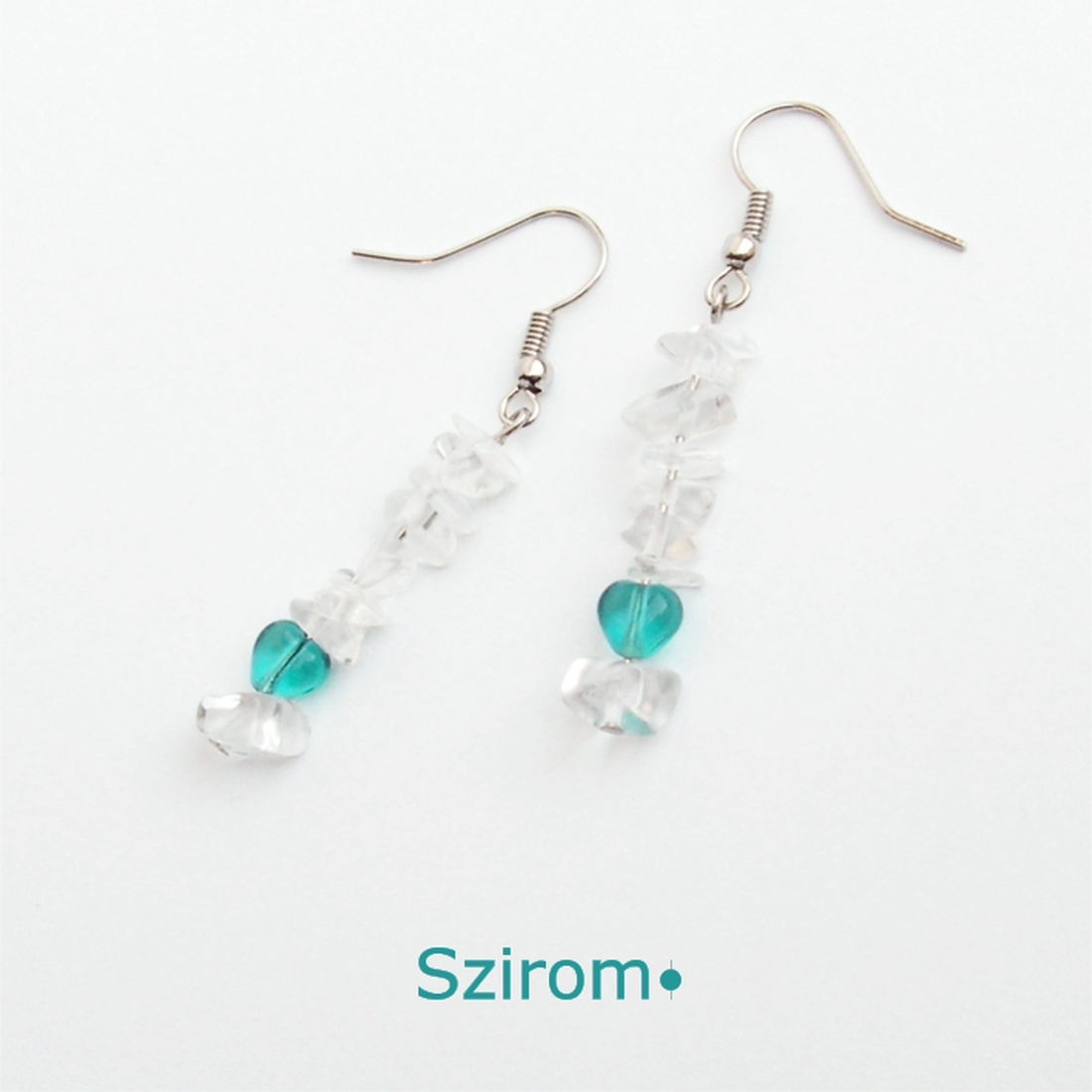 Téli szerelem - fülbevaló hegyikristállyal -  - Meska.hu