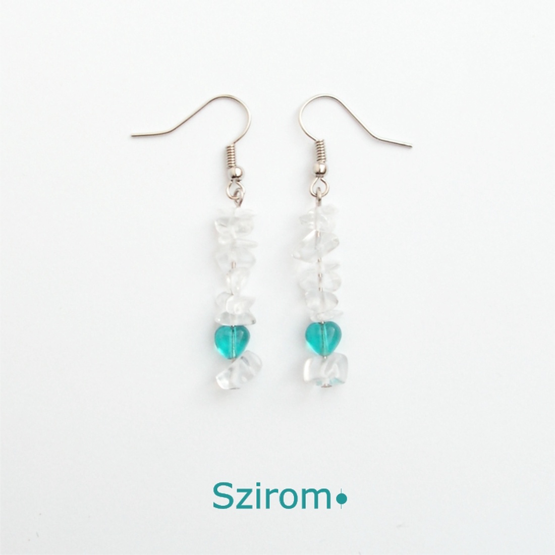 Téli szerelem - fülbevaló hegyikristállyal -  - Meska.hu