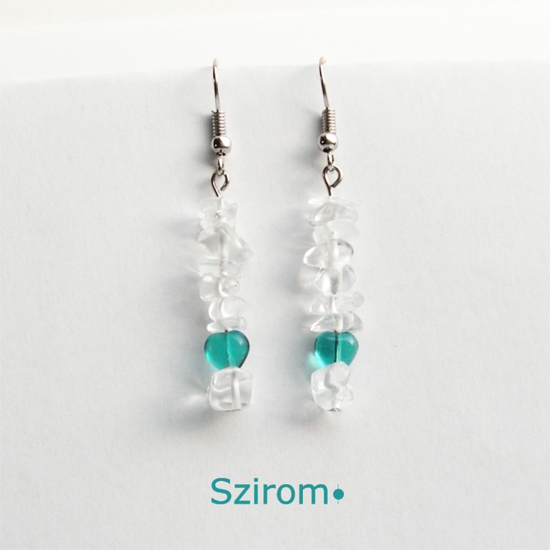 Téli szerelem - fülbevaló hegyikristállyal -  - Meska.hu