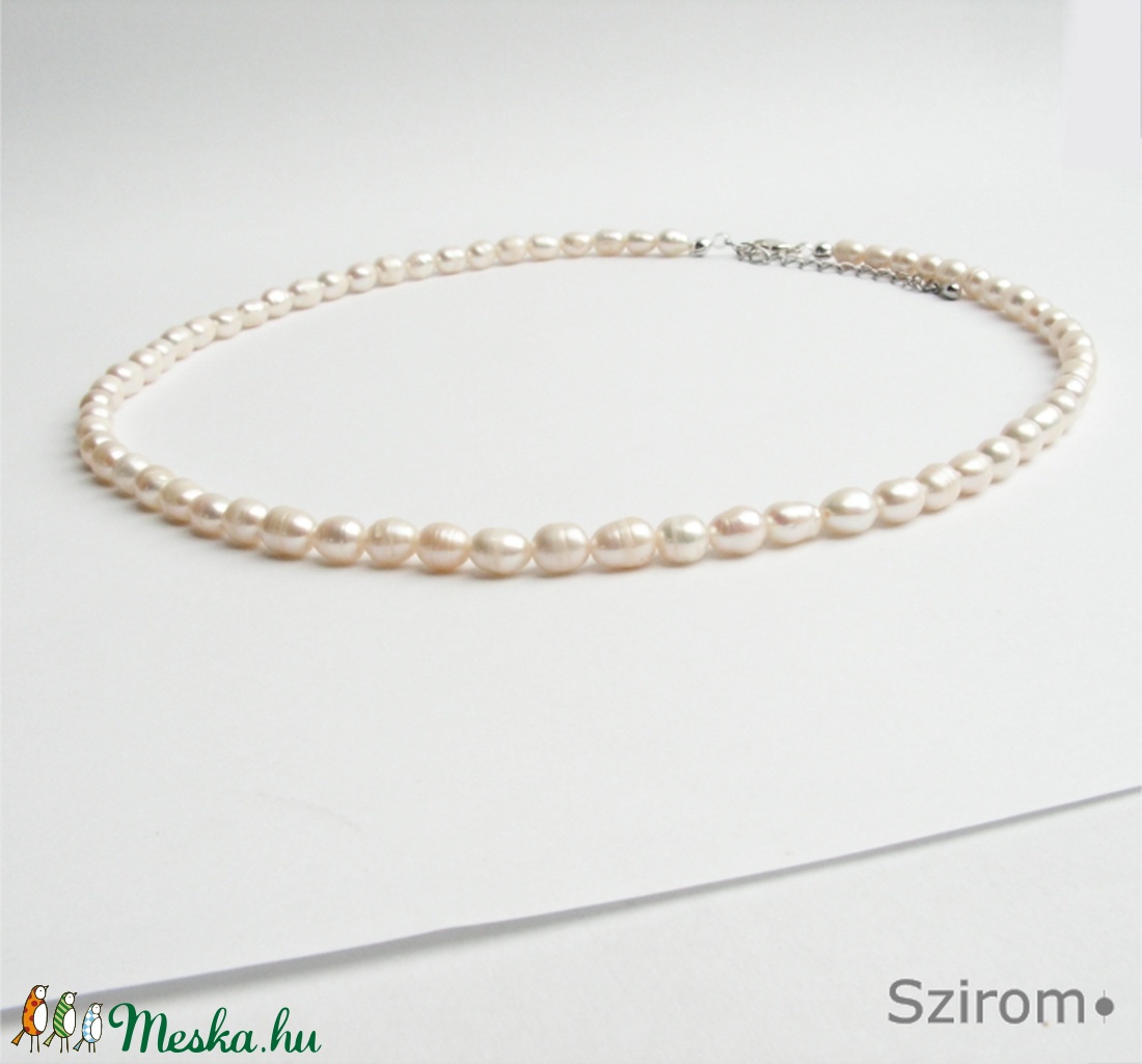 Örök divat - fehér tenyésztett gyöngy nyaklánc -  - Meska.hu