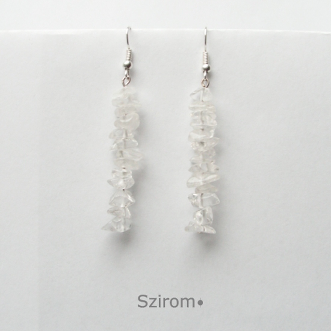 Zúzmara - lógós fülbevaló hegyikristályból -  - Meska.hu