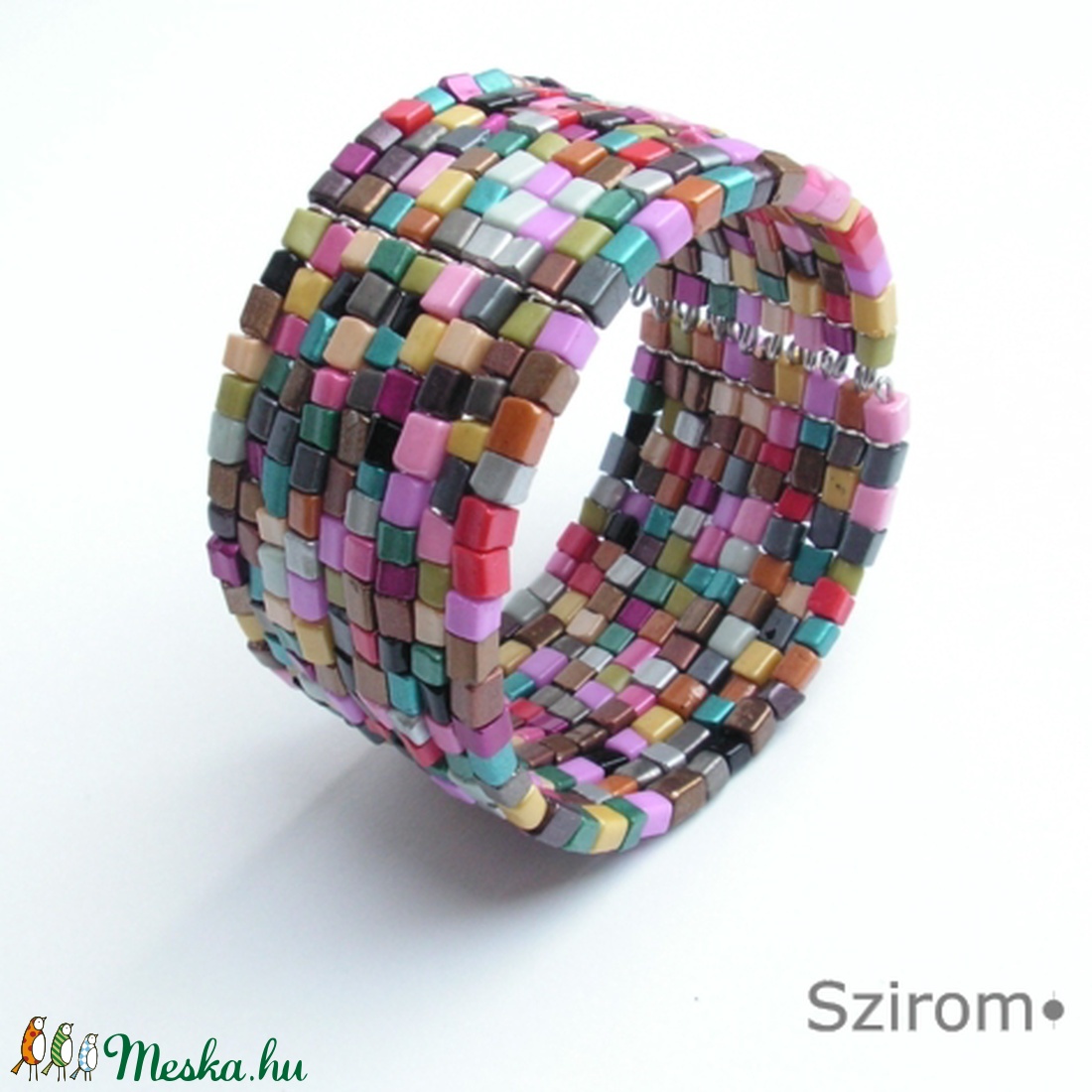 Extravagáns - színes széles karperec -  - Meska.hu