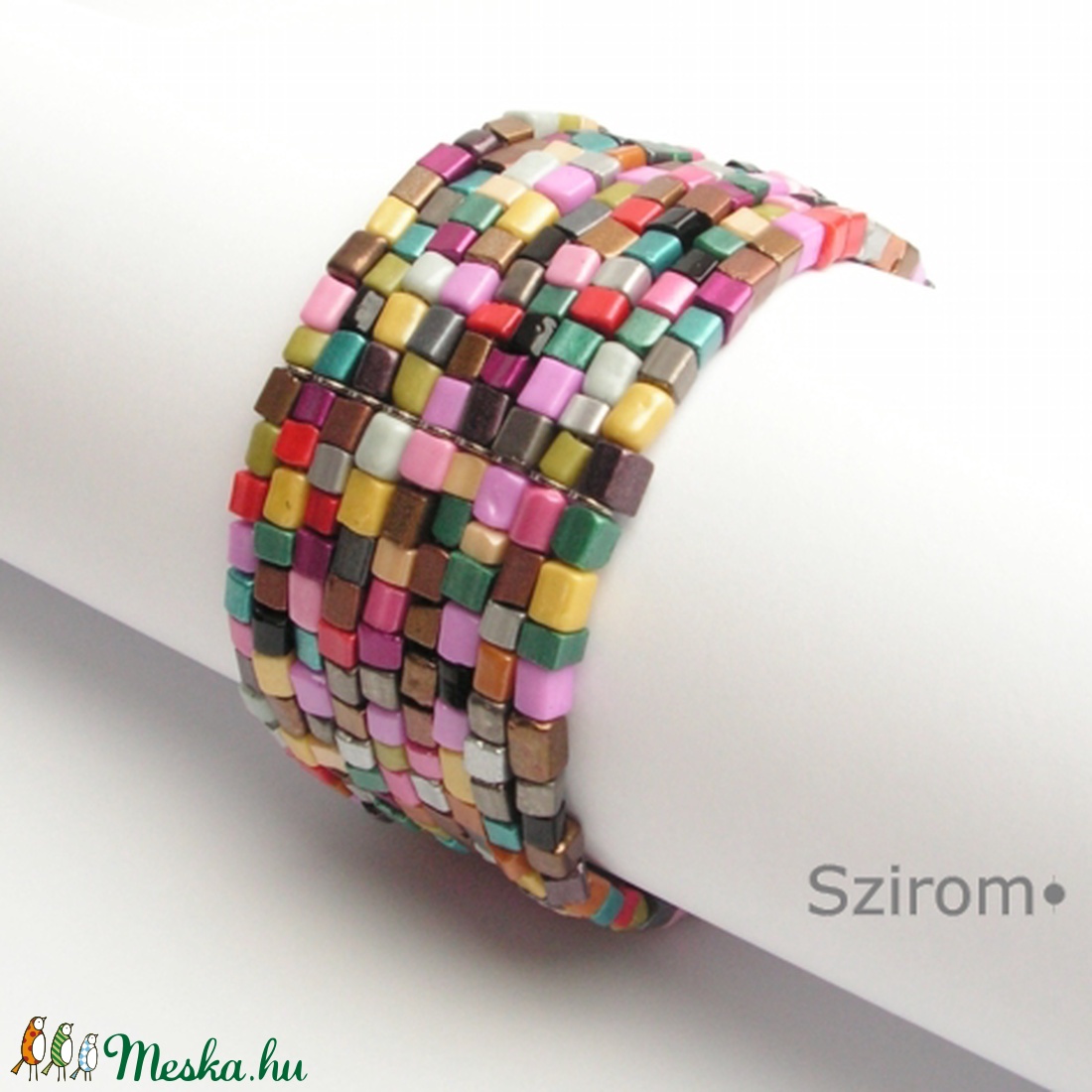 Extravagáns - színes széles karperec -  - Meska.hu