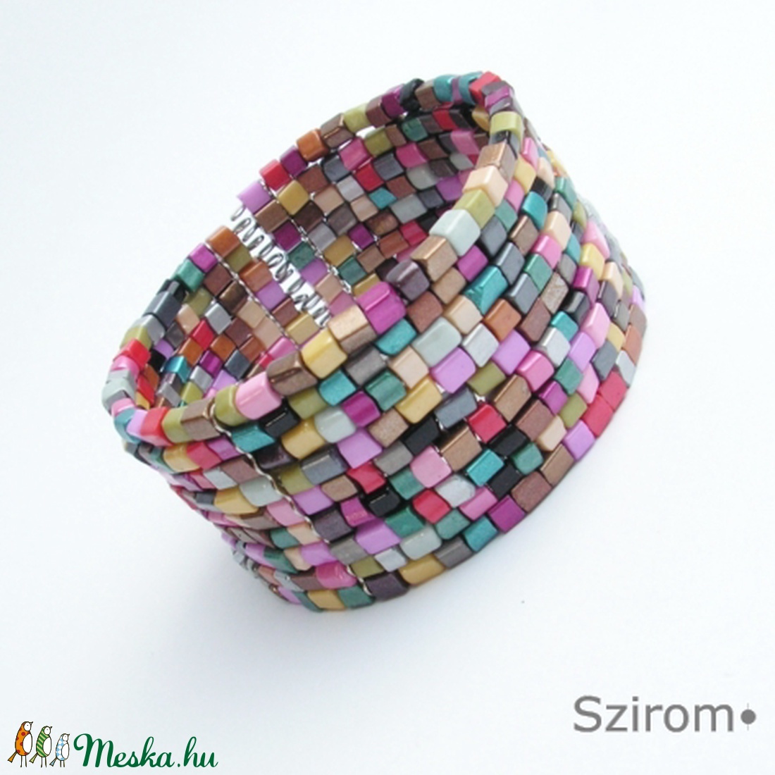 Extravagáns - színes széles karperec -  - Meska.hu