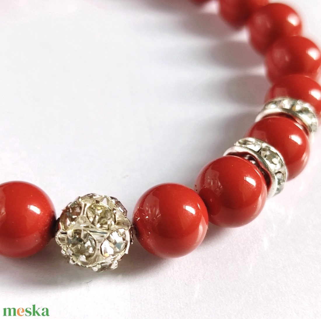piros Swarovski karkötő - ékszer - karkötő - gyöngyös karkötő - Meska.hu piros Swarovski karkötő - ékszer - karkötő - gyöngyös karkötő - Meska.hu